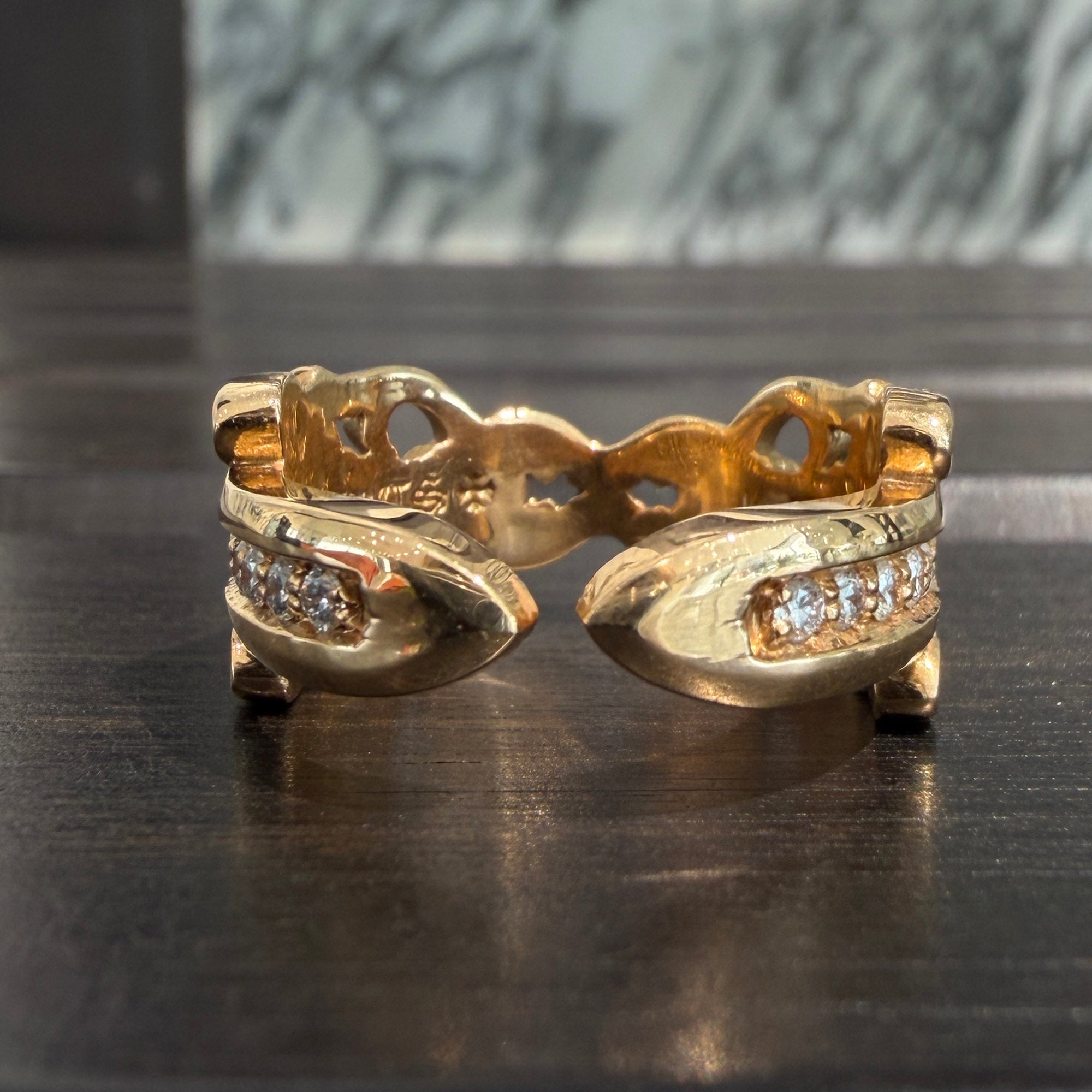 Chrome Hearts オープンリング　17号 CHROME HEARTS 22K Open Double Dagger Ring Pave Diamond Size 17号