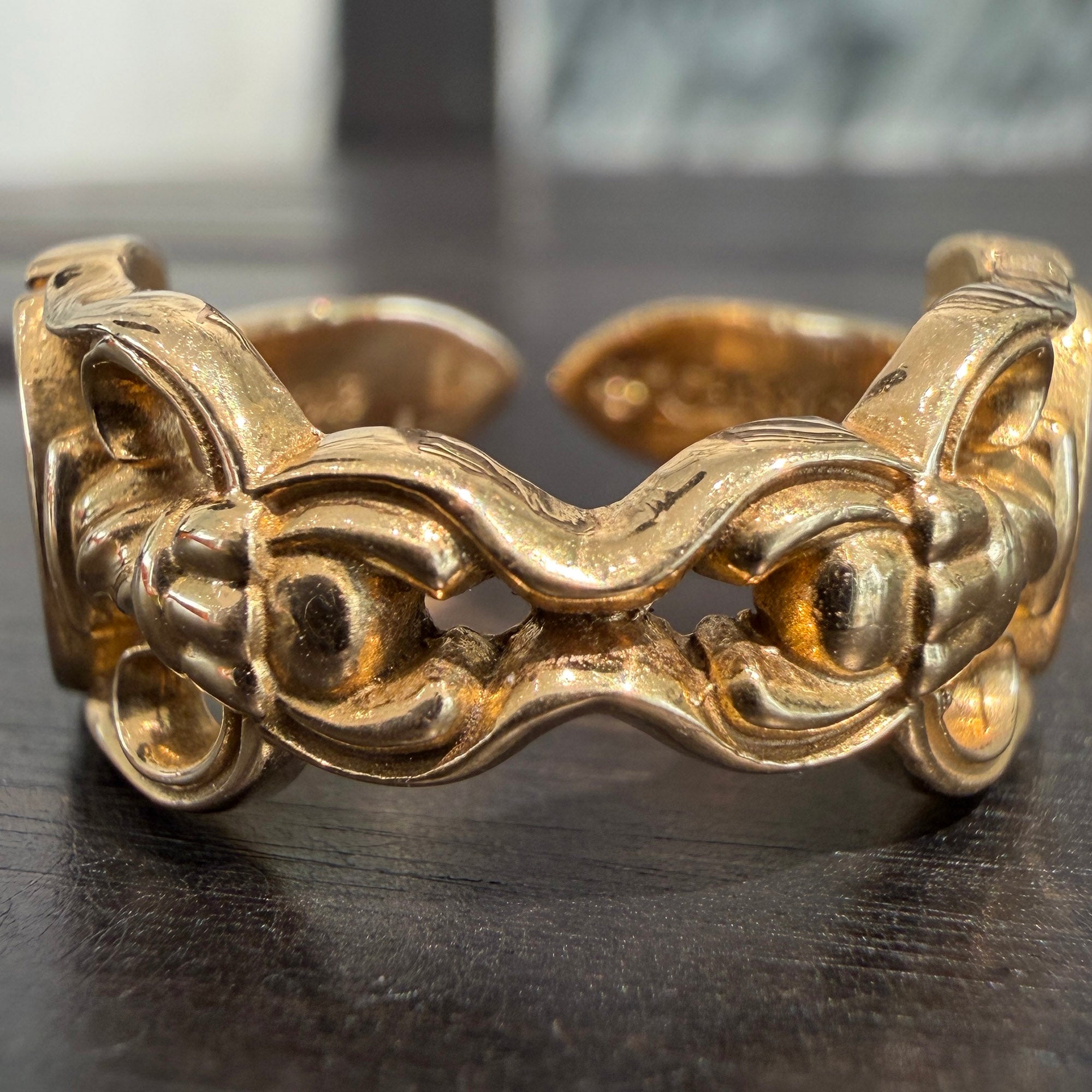 CHROME HEARTS 22K Open Double Dagger Ring Pave Diamond Size 17号 クロムハーツ 22K オープンダブルダガーリング パヴェダイヤモンド サイズ17号