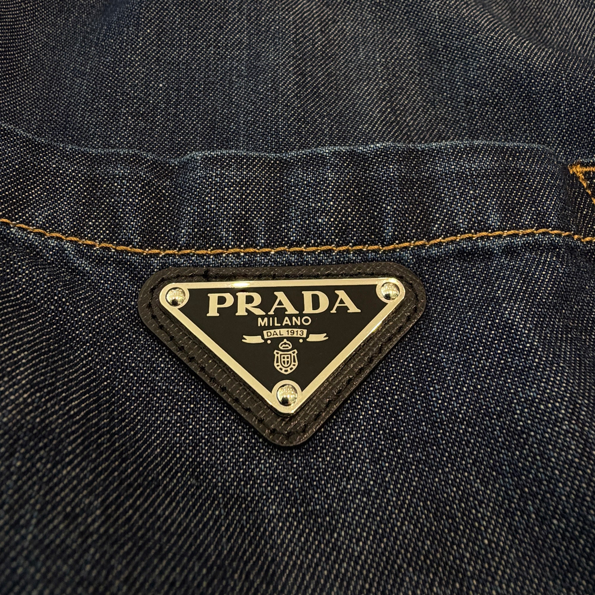 PRADA 2024SS Triangle Logo Plate Light Denim Zip Up Jacket GEB225 S000 14PW Size M プラダ トライアングルロゴプレート ライトデニム ジップアップ ジャケット サイズM