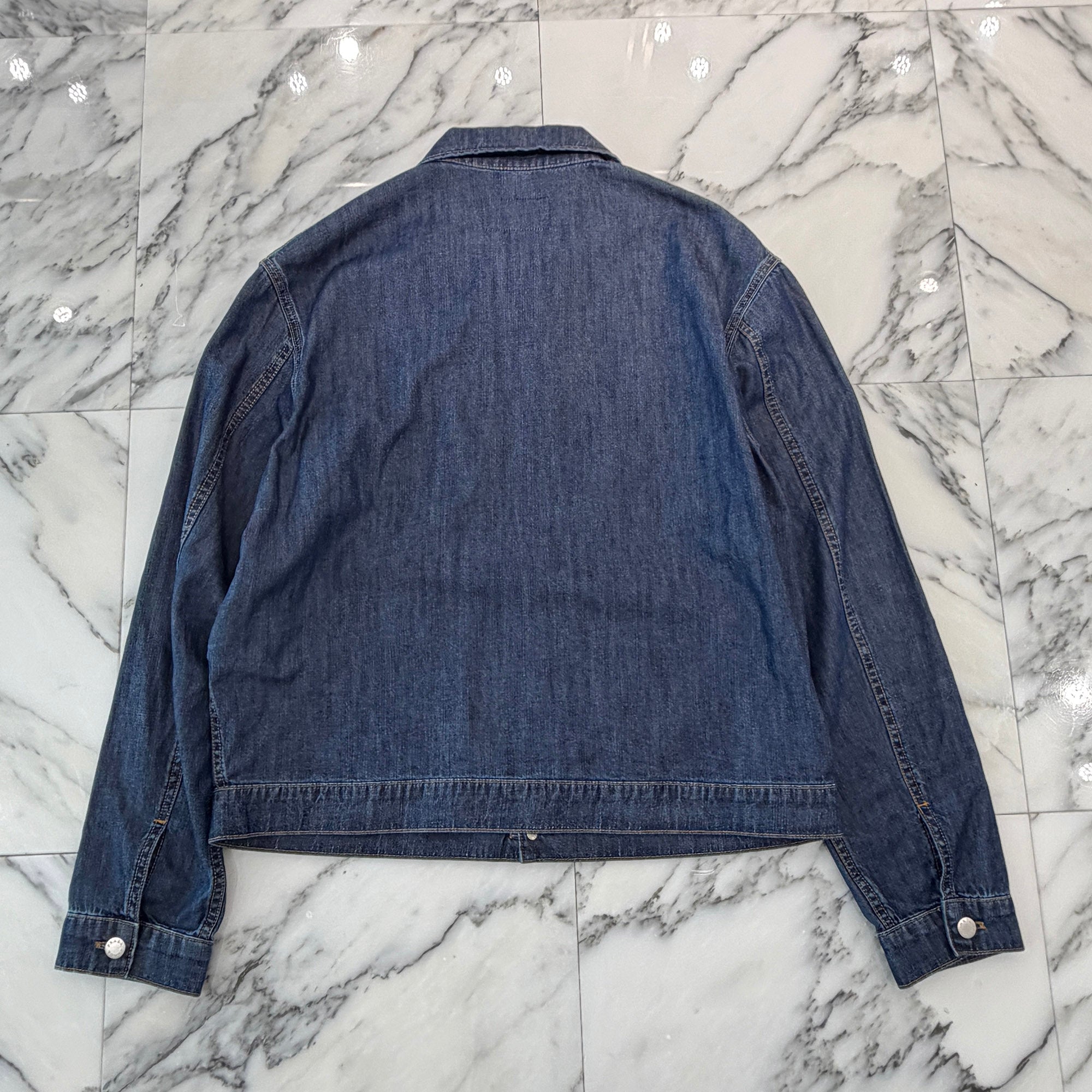 PRADA 2024SS Triangle Logo Plate Light Denim Zip Up Jacket GEB225 S000 14PW Size M プラダ トライアングルロゴプレート ライトデニム ジップアップ ジャケット サイズM