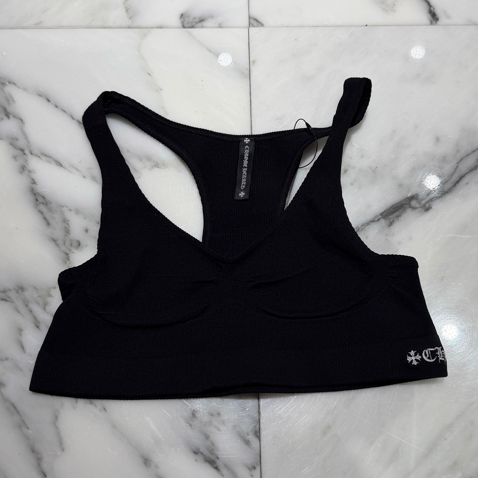 CHROME HEARTS Y NOT CH Logo Embroidery Bra Top Size S (A75) クロムハーツ ワイノット CHロゴ刺繍 ブラトップ サイズS (A75)