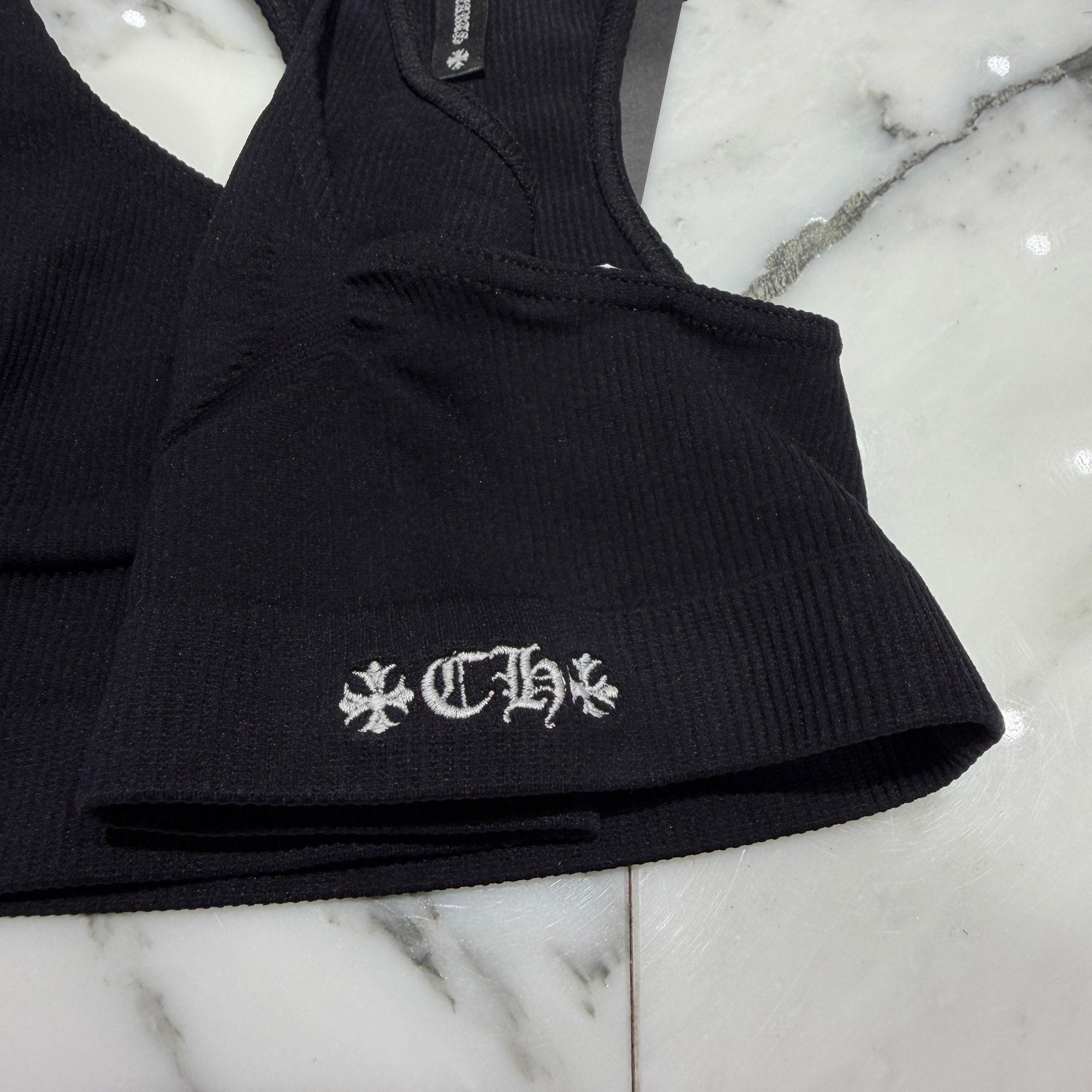 CHROME HEARTS Y NOT CH Logo Embroidery Bra Top Size S (A75) クロムハーツ ワイノット CHロゴ刺繍 ブラトップ サイズS (A75)