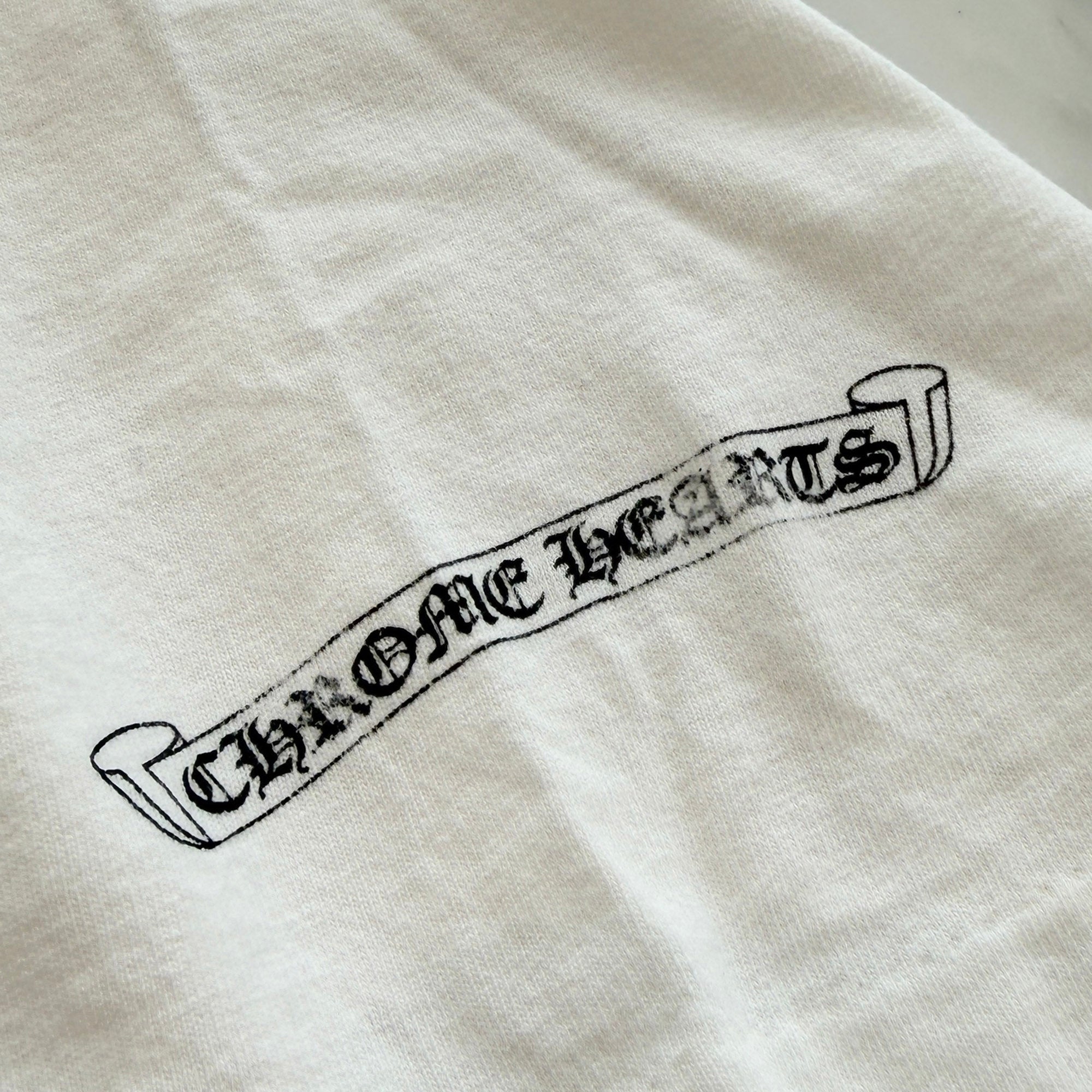 CHROME HEARTS Neck Logo Dagger Back Scroll Print Tee Size L クロムハーツ ネックロゴ ダガー バックスクロール プリント Tシャツ サイズL