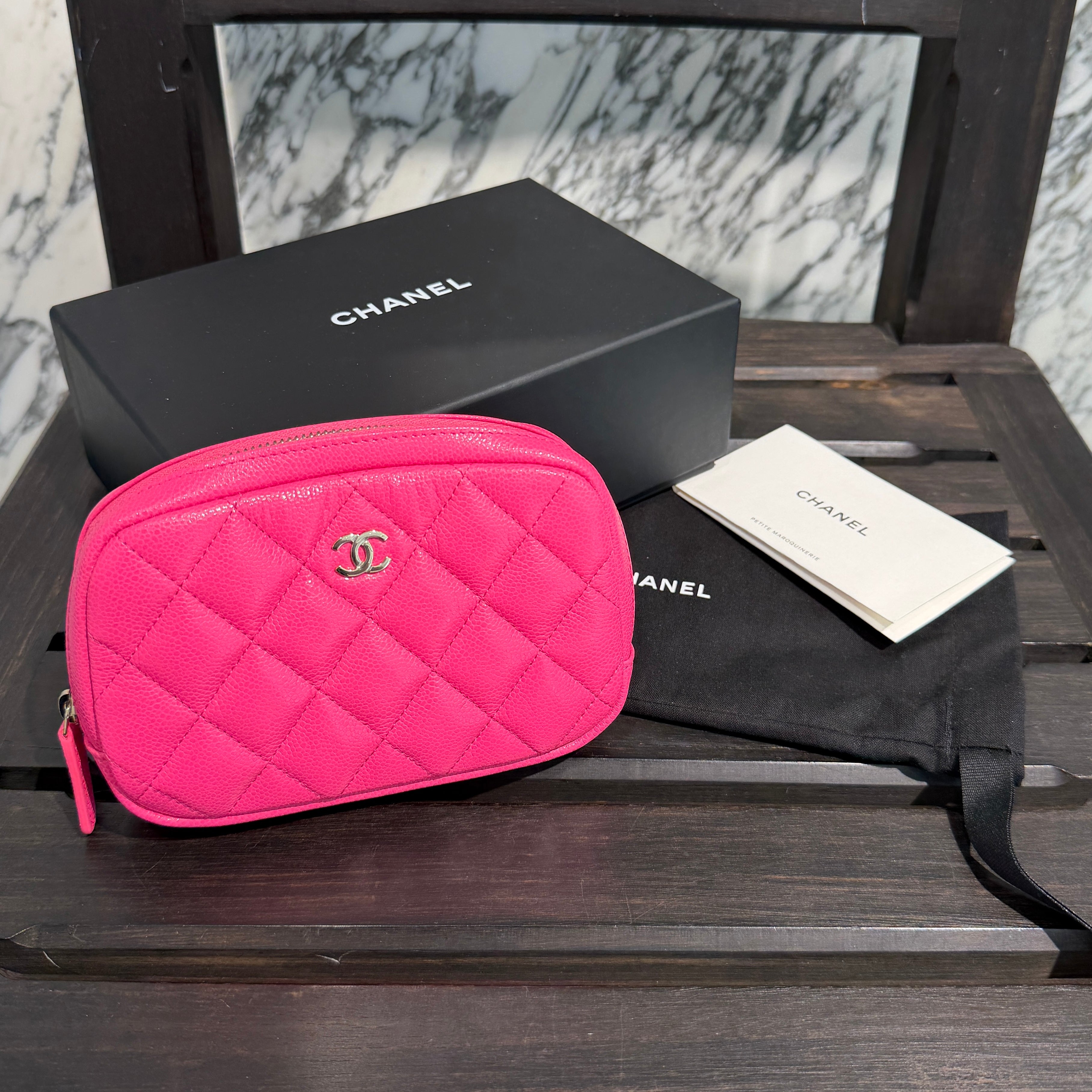 CHANEL Classic Zip Matelassé Small Pouch A80909 シャネル クラシック ジップ マトラッセ スモールポーチ