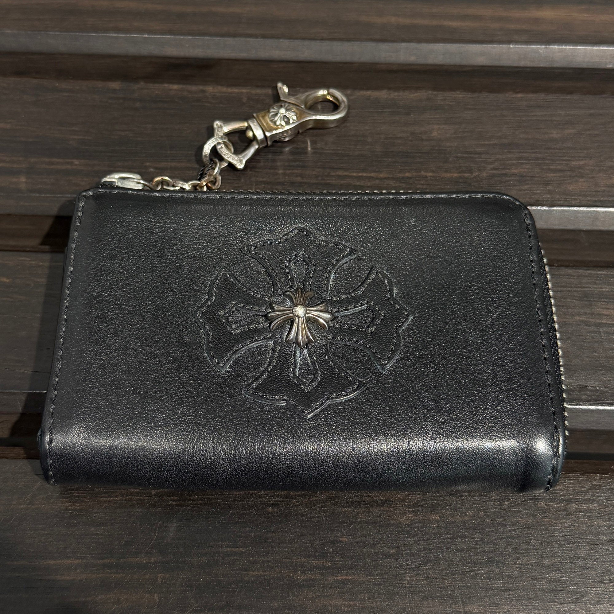 CHROME HEARTS CH Plus Patch Round Zip Coin Case クロムハーツ CH