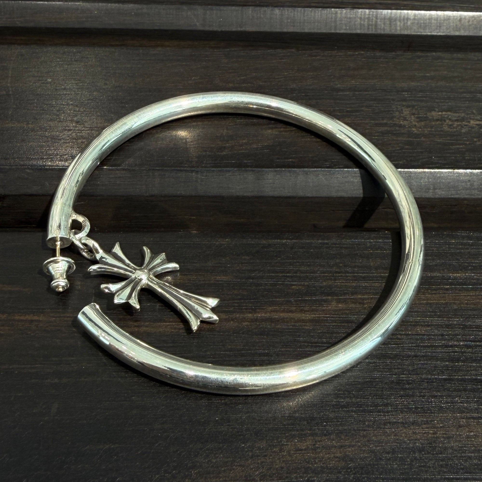CHROME HEARTS Tiny CH Cross Hoop Earring クロムハーツ タイニーCHクロス フープ ピアス