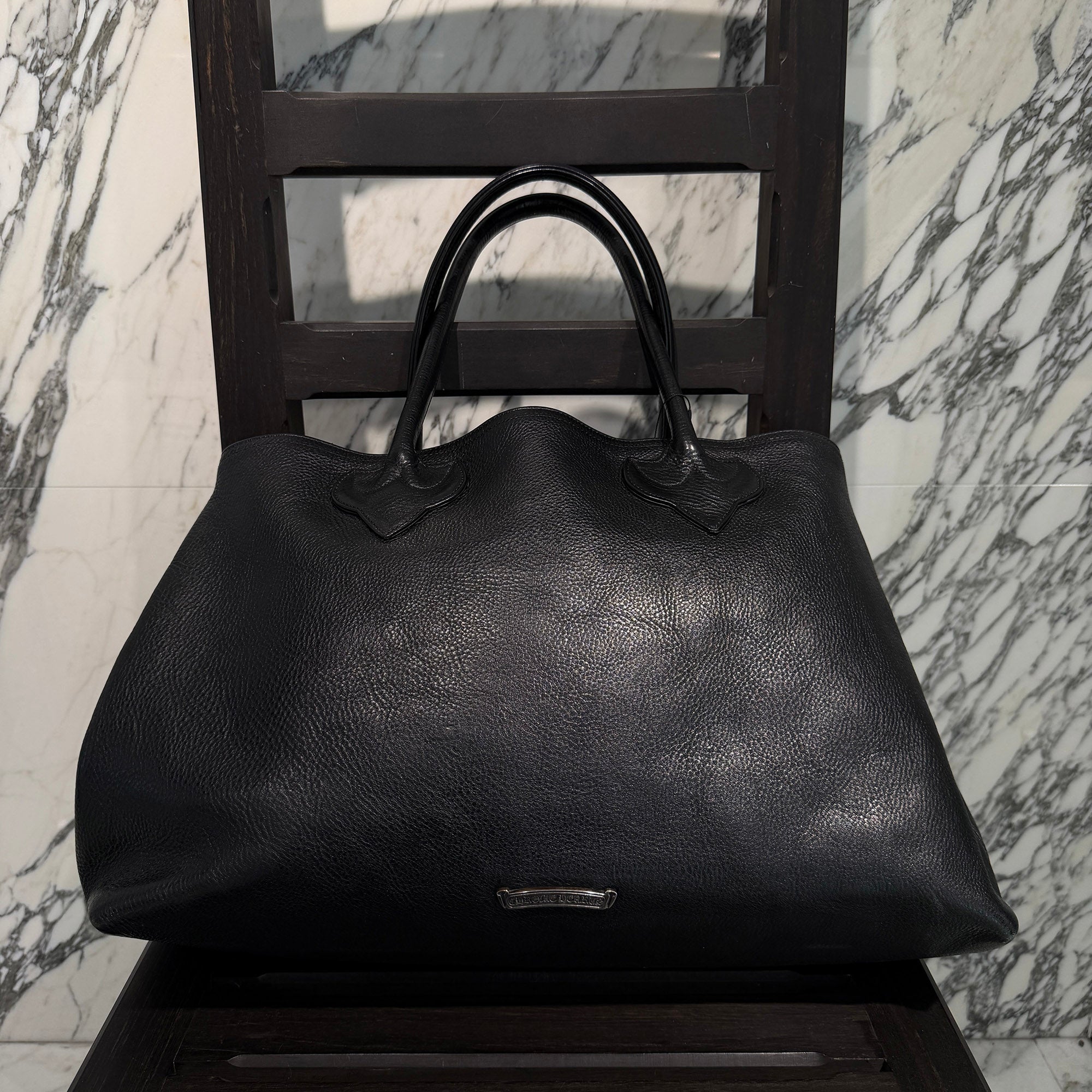 CHROME HEARTS 3 Cemetery Cross Patch FS Leather Tote Bag クロムハーツ 3セメタリークロスパッチ FS レザートートバッグ