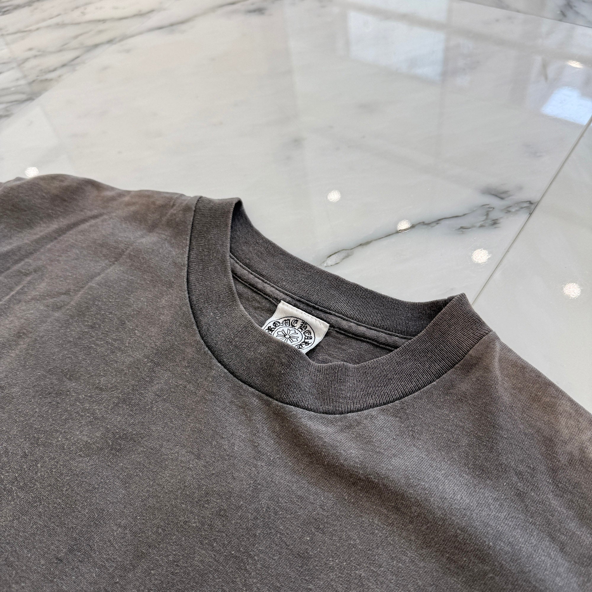CHROME HEARTS Back Cemetery Cross Horseshoe Print Tee Size M クロムハーツ バックセメタリークロス ホースシュープリント Tシャツ サイズM