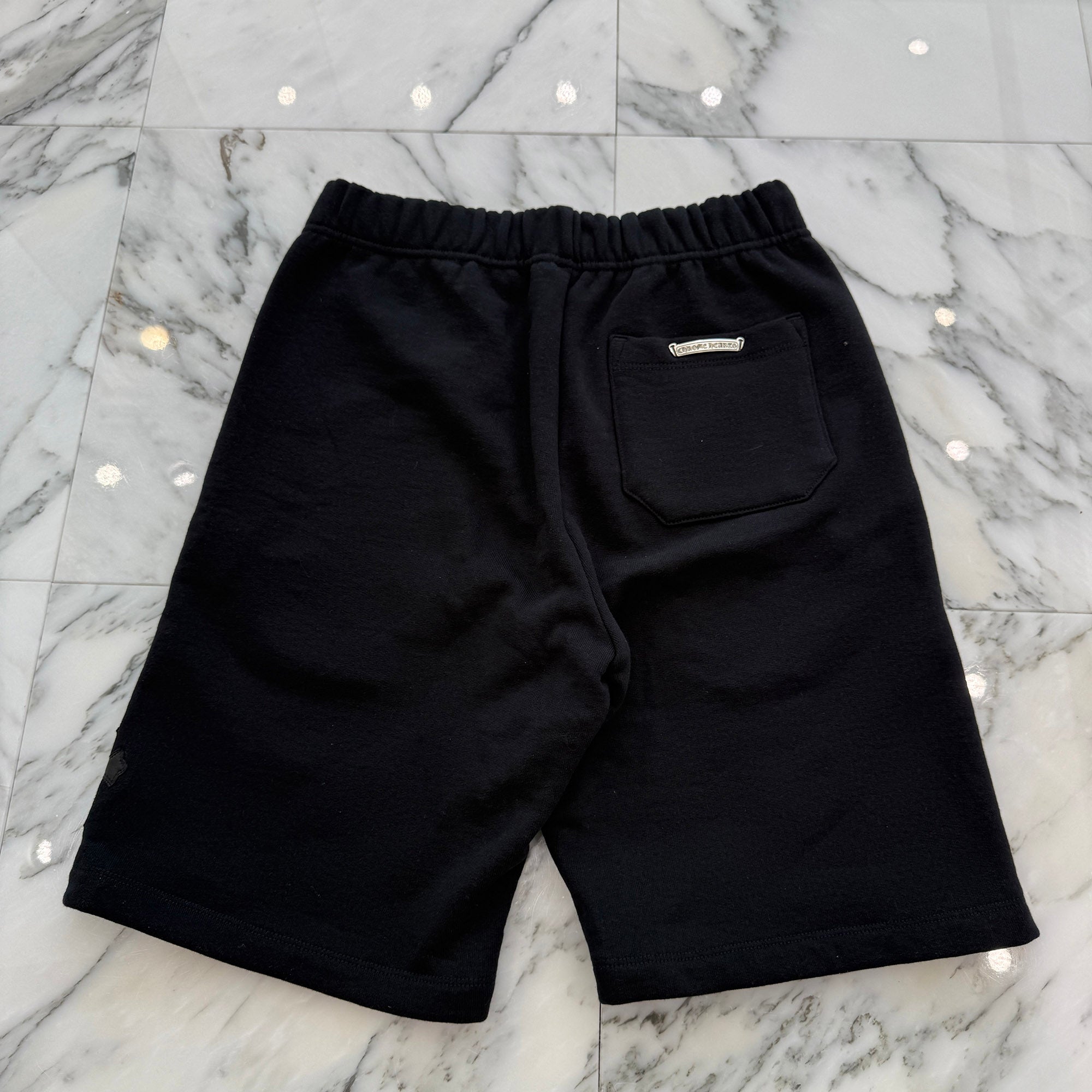 CHROME HEARTS Y NOT Triple Cross Leather Patch Sweat Shorts Size M クロムハーツ ワイノット トリプルクロス レザーパッチ スウェットショーツ サイズM