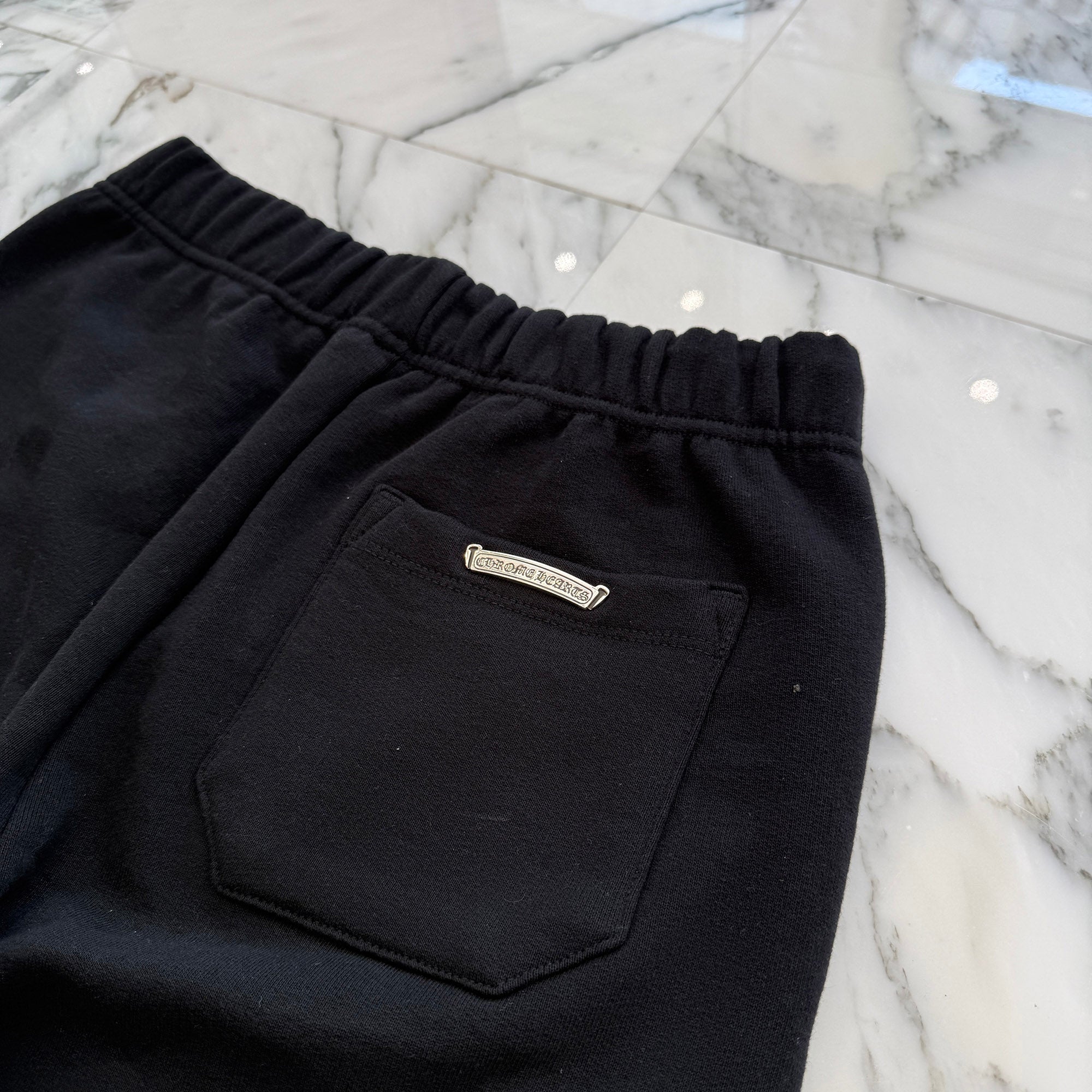 CHROME HEARTS Y NOT Triple Cross Leather Patch Sweat Shorts Size M クロムハーツ ワイノット トリプルクロス レザーパッチ スウェットショーツ サイズM