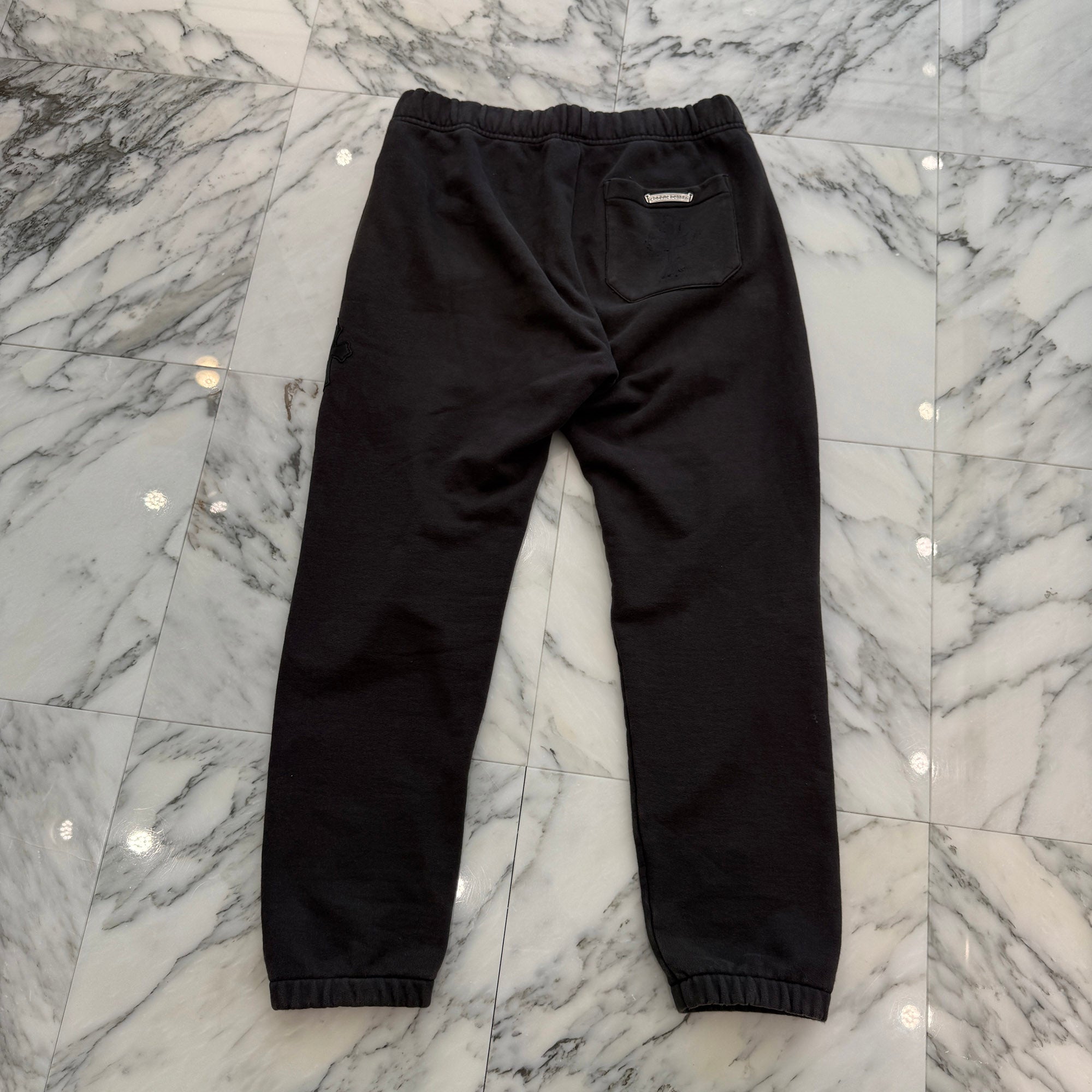 CHROME HEARTS Y NOT Triple Cross Leather Patch Sweat Pants Size M クロムハーツ ワイノット トリプルクロス レザーパッチ スウェットパンツ サイズM
