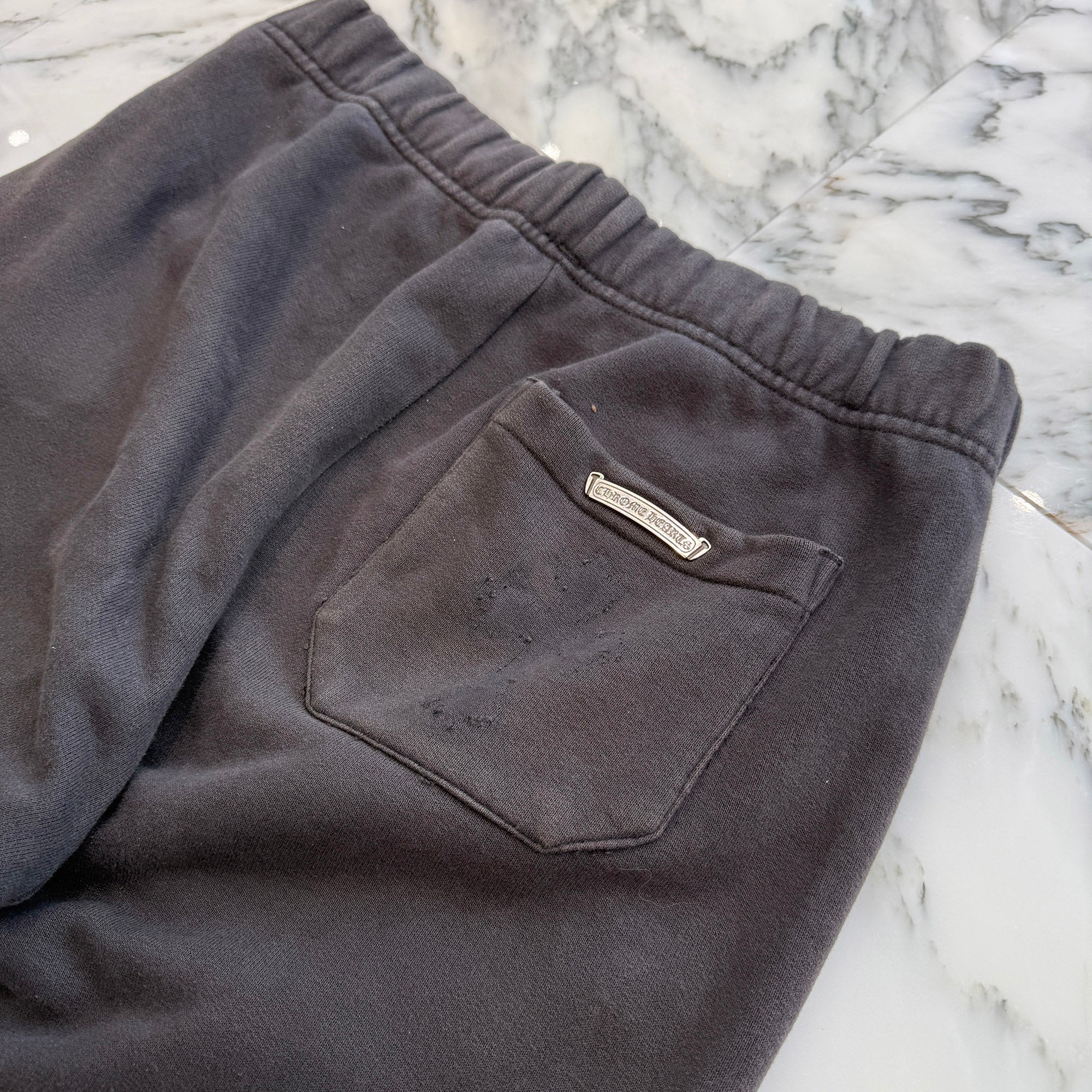 CHROME HEARTS Y NOT Triple Cross Leather Patch Sweat Pants Size M クロムハーツ ワイノット トリプルクロス レザーパッチ スウェットパンツ サイズM