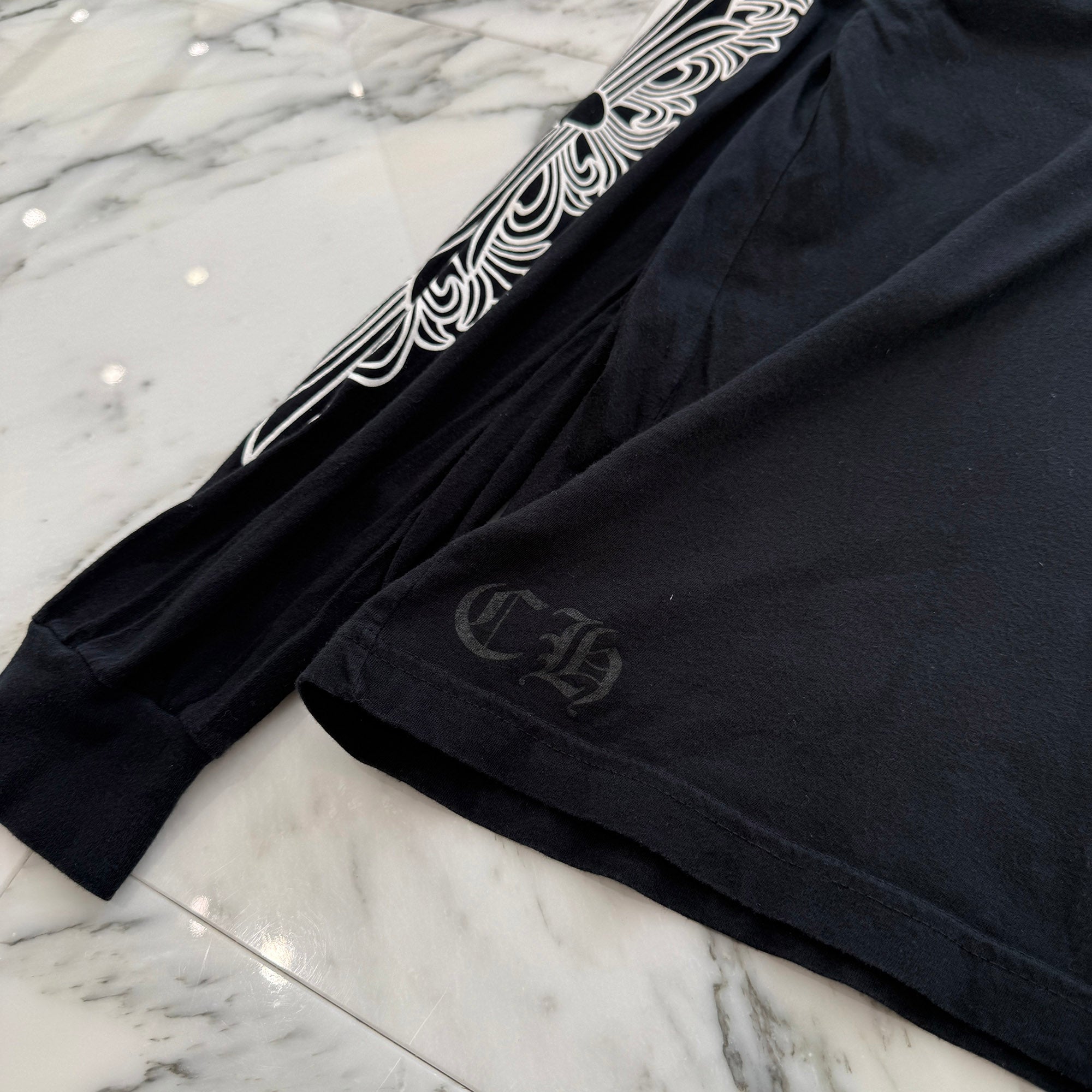 CHROME HEARTS Floral Cross FUCK YOU Horseshoe Long Sleeve Tee Size L クロムハーツ フローラルクロス ファックユー ホースシュー ロングスリーブ Tシャツ サイズL