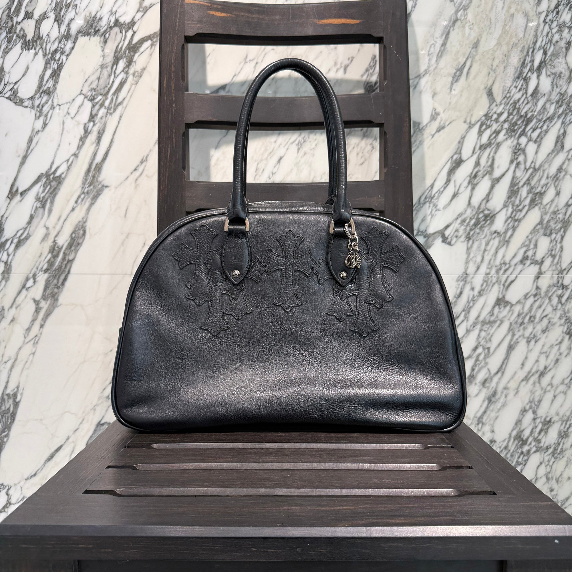 CHROME HEARTS Medium GYM Cemetery Cross Patch Hand Bag クロムハーツ ミディアム ジム セメタリークロスパッチ ハンドバッグ