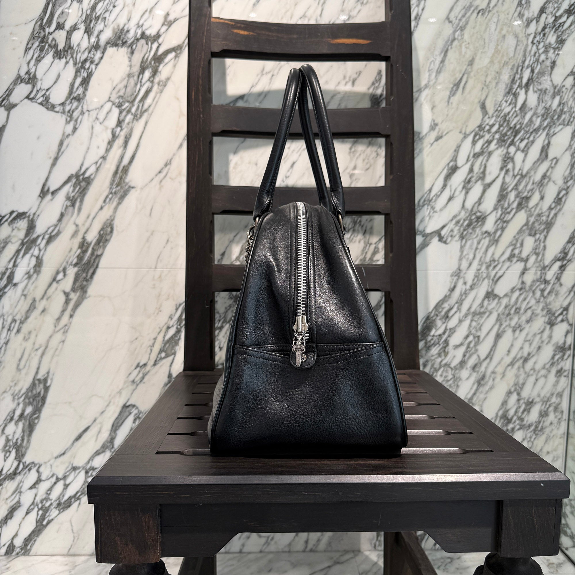クロムハーツ　ジムバッグ　chrome hearts ミディアムサイズ CHROME HEARTS Medium GYM Cemetery Cross Patch Hand Bag クロム