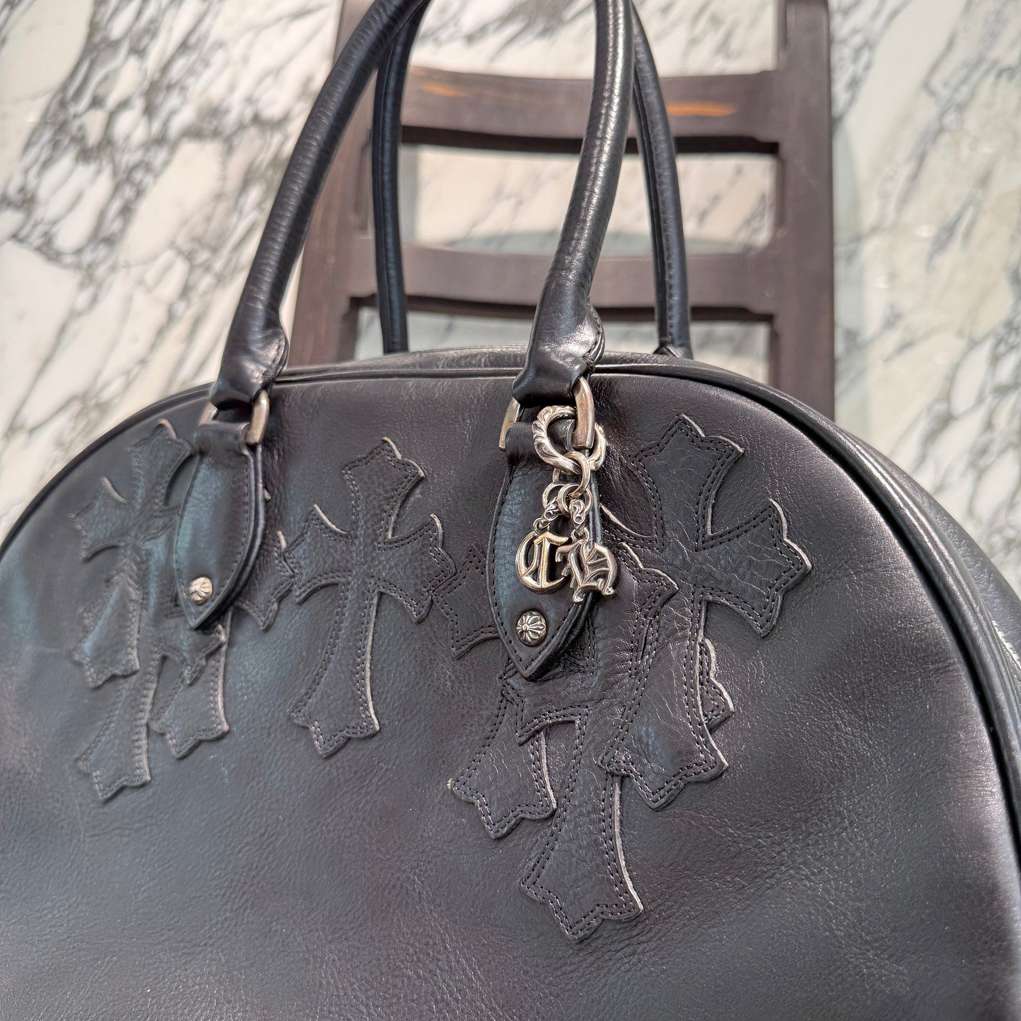 CHROME HEARTS Medium GYM Cemetery Cross Patch Hand Bag クロムハーツ ミディアム ジム セメタリークロスパッチ ハンドバッグ