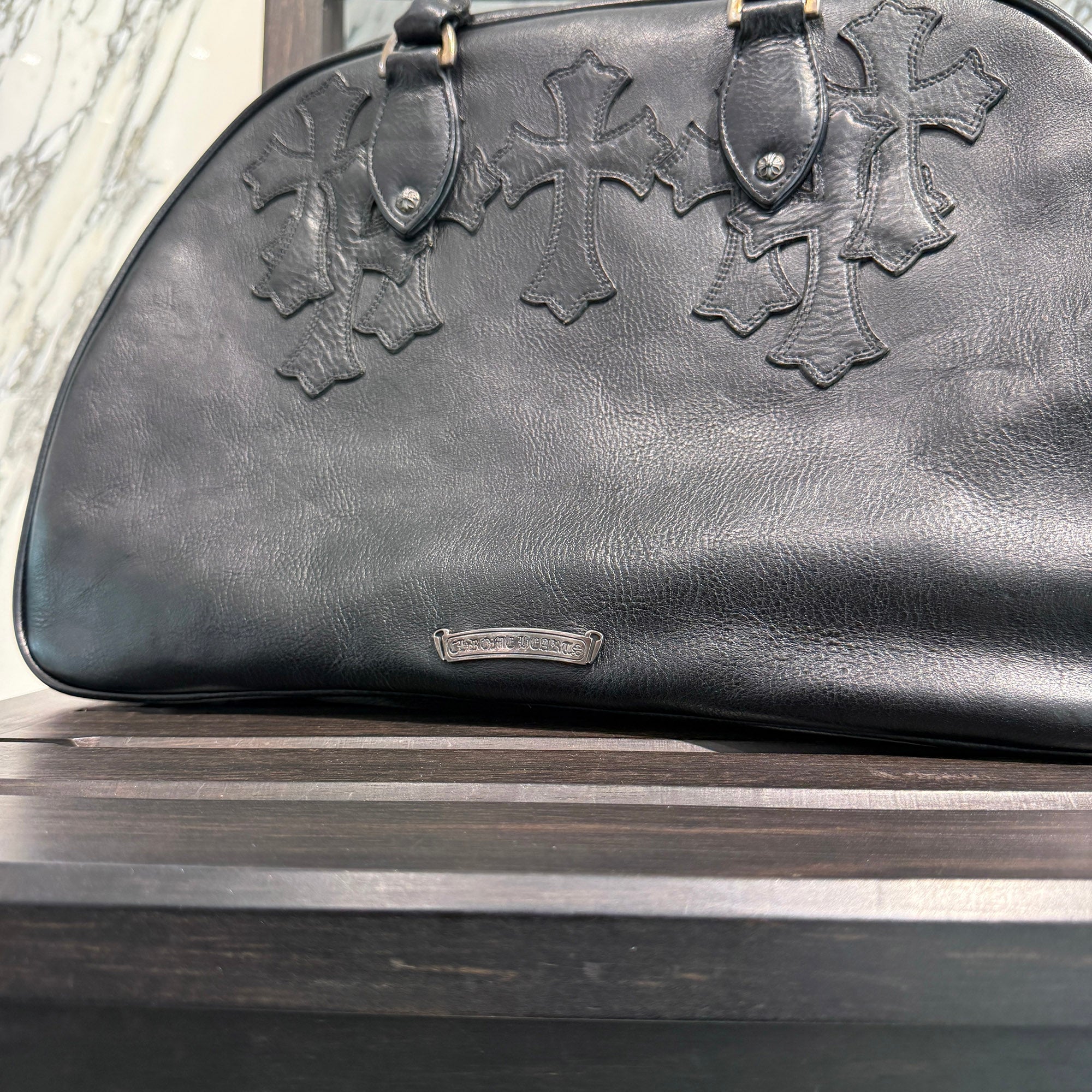 CHROME HEARTS Medium GYM Cemetery Cross Patch Hand Bag クロムハーツ ミディアム ジム セメタリークロスパッチ ハンドバッグ