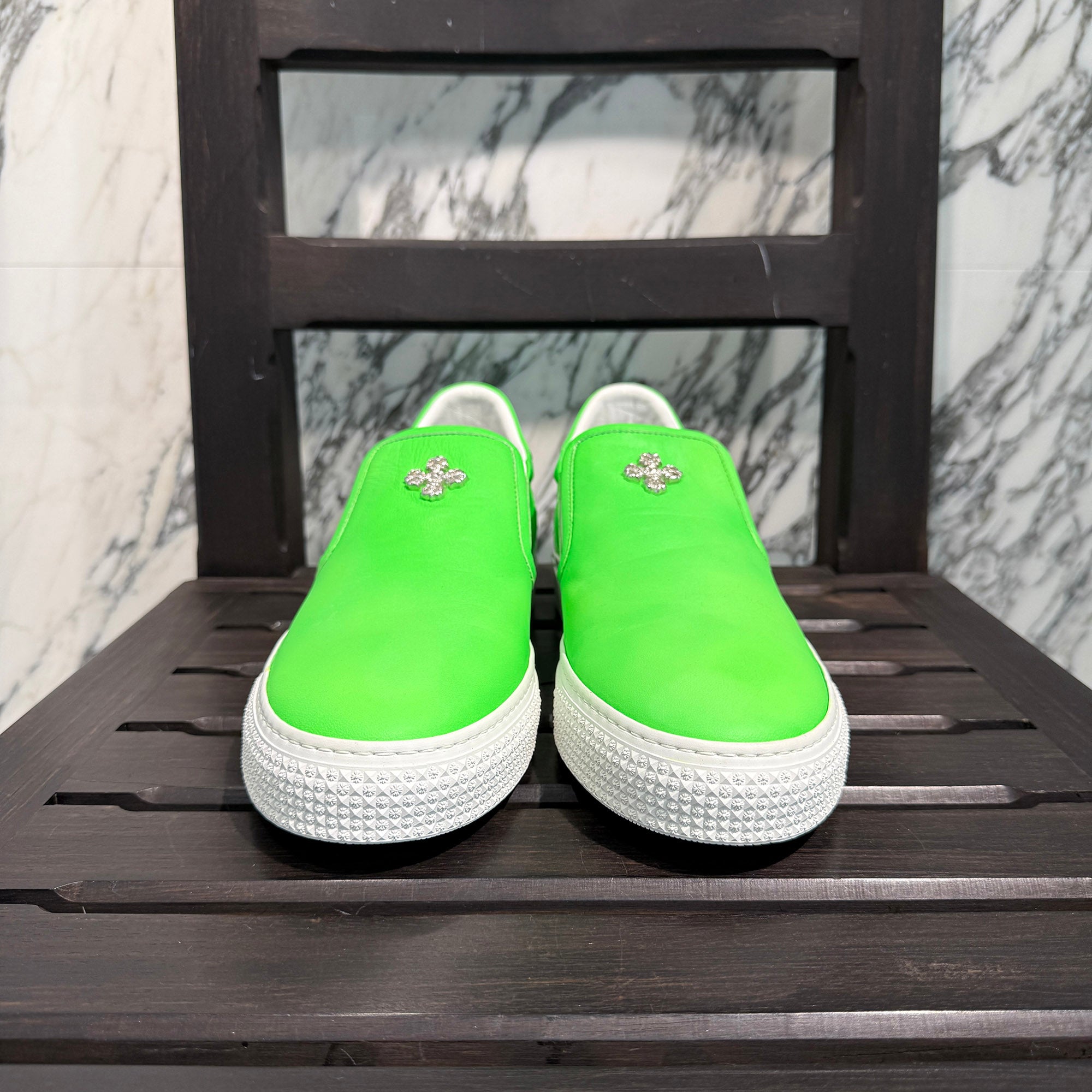 CHROME HEARTS CH Plus Leather Patch Filigree Plus Slip On Size 43（27.5cm～28.0cm） クロムハーツ CHプラス レザーパッチ フィリグリープラス スリッポン サイズ43（27.5cm～28.0cm）