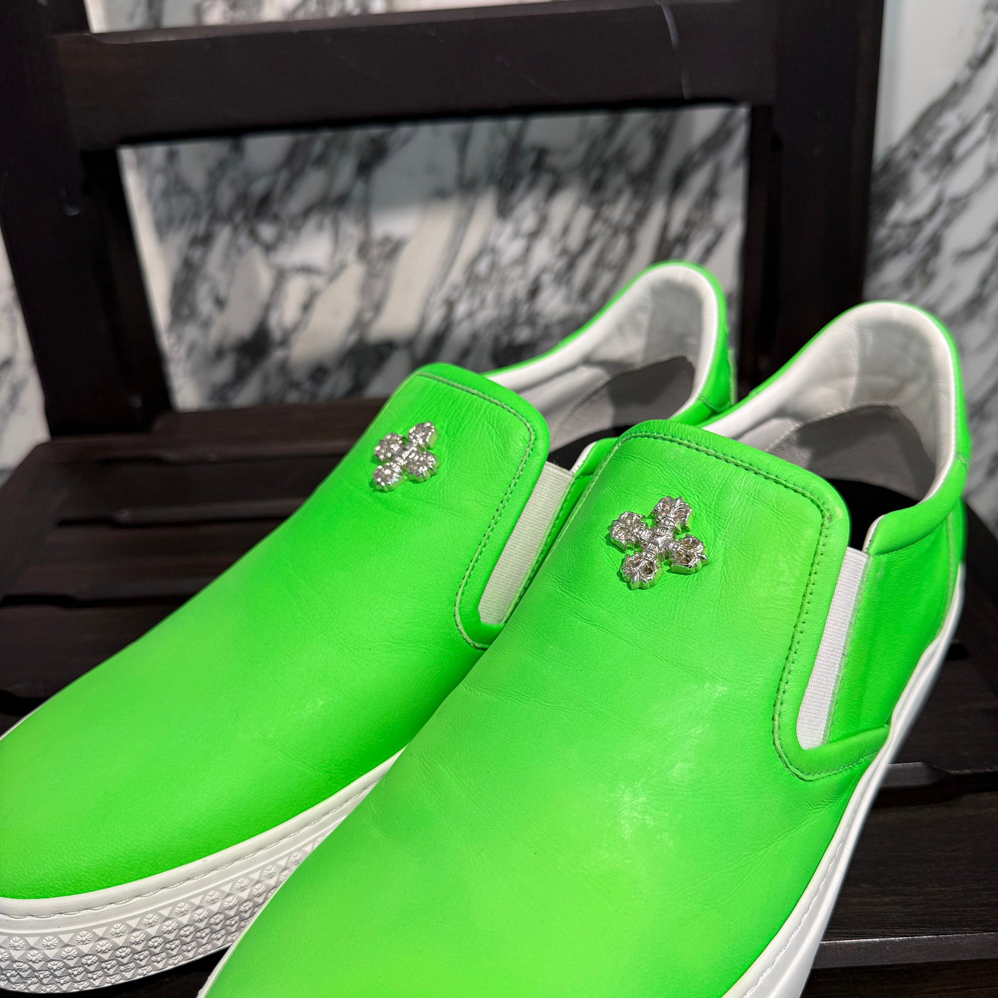 CHROME HEARTS CH Plus Leather Patch Filigree Plus Slip On Size 43（27.5cm～28.0cm） クロムハーツ CHプラス レザーパッチ フィリグリープラス スリッポン サイズ43（27.5cm～28.0cm）