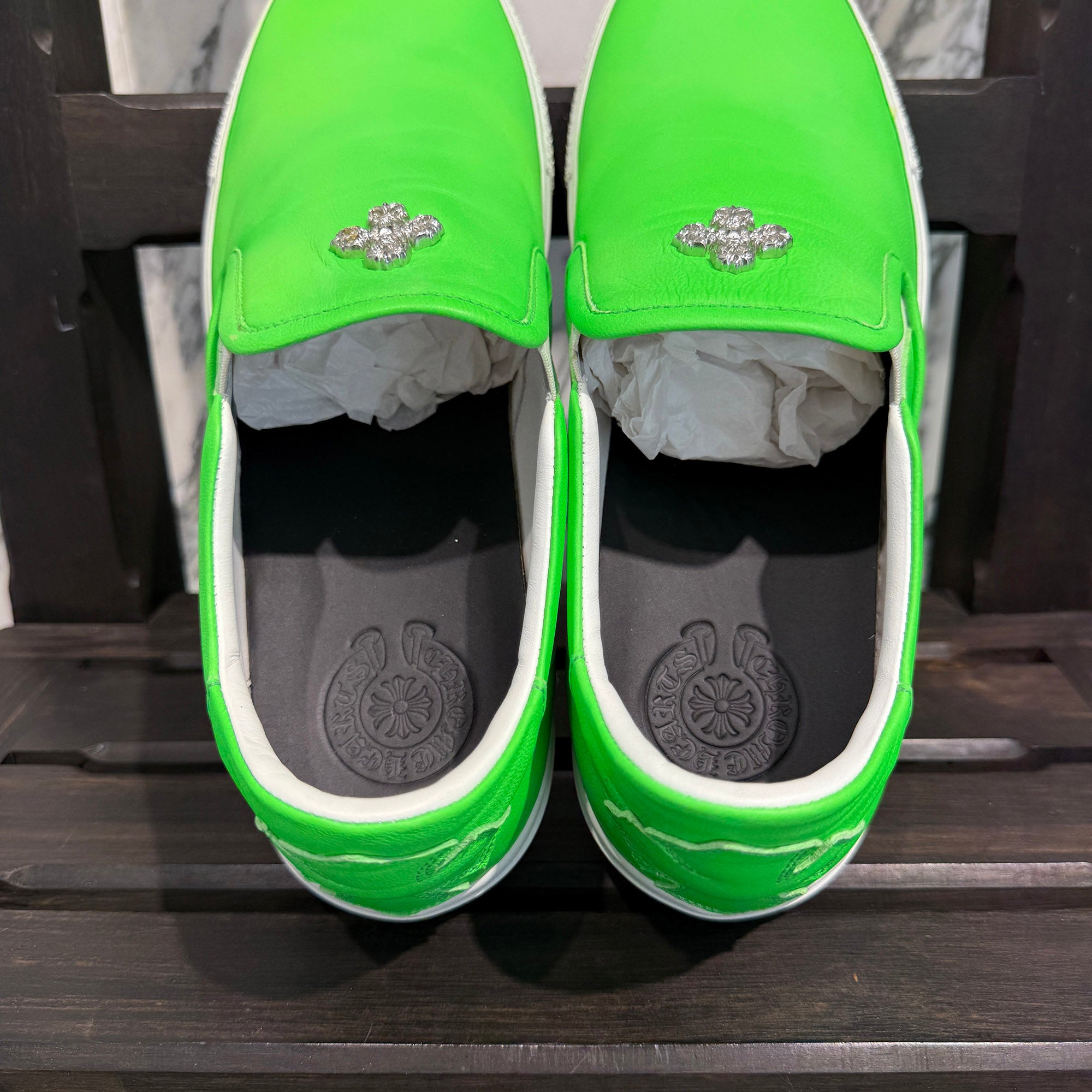 CHROME HEARTS CH Plus Leather Patch Filigree Plus Slip On Size 43（27.5cm～28.0cm） クロムハーツ CHプラス レザーパッチ フィリグリープラス スリッポン サイズ43（27.5cm～28.0cm）