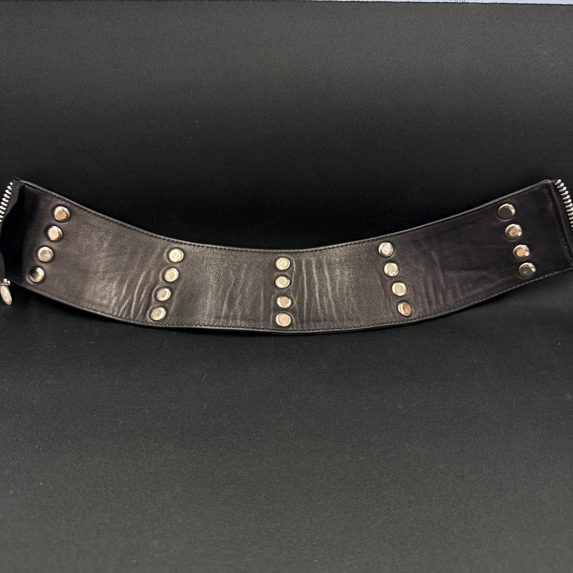 CHROME HEARTS Cross Ball Dagger Zip Leather Choker クロムハーツ