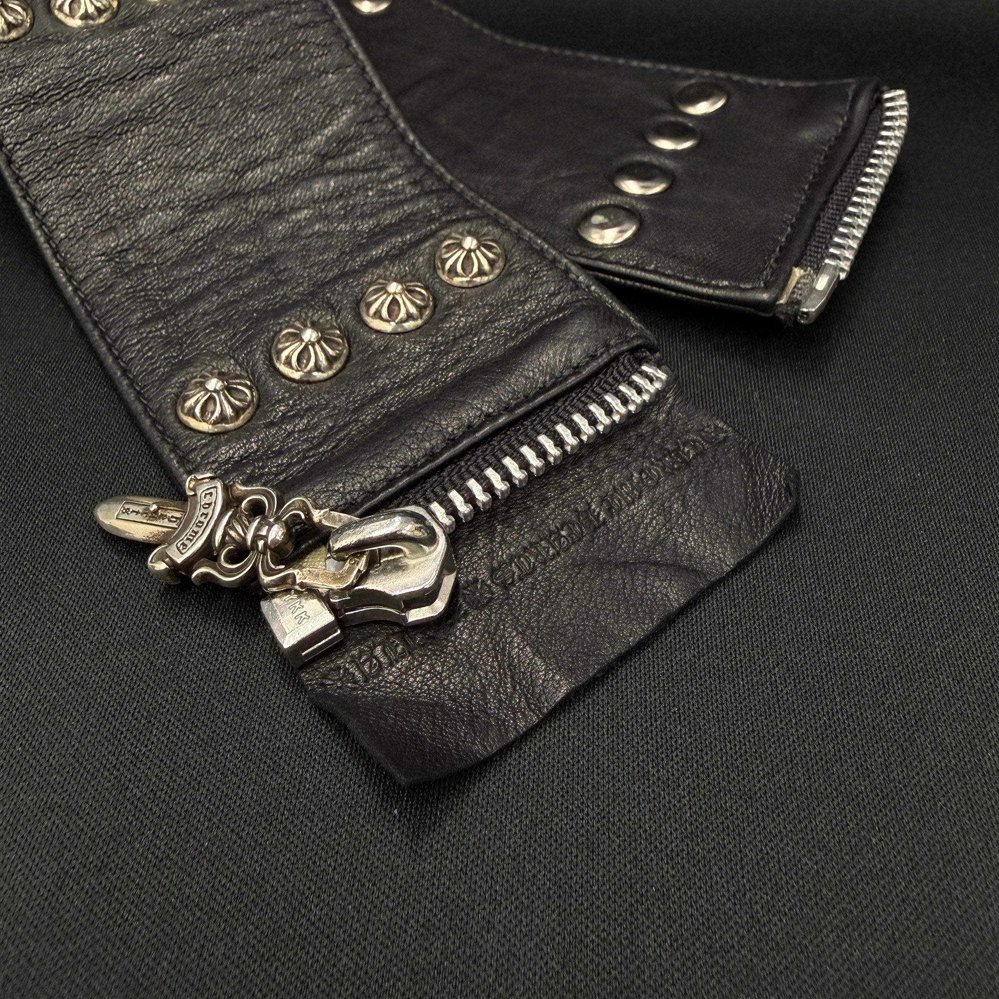 CHROME HEARTS Cross Ball Dagger Zip Leather Choker クロムハーツ クロスボール ダガージップ レザーチョーカー