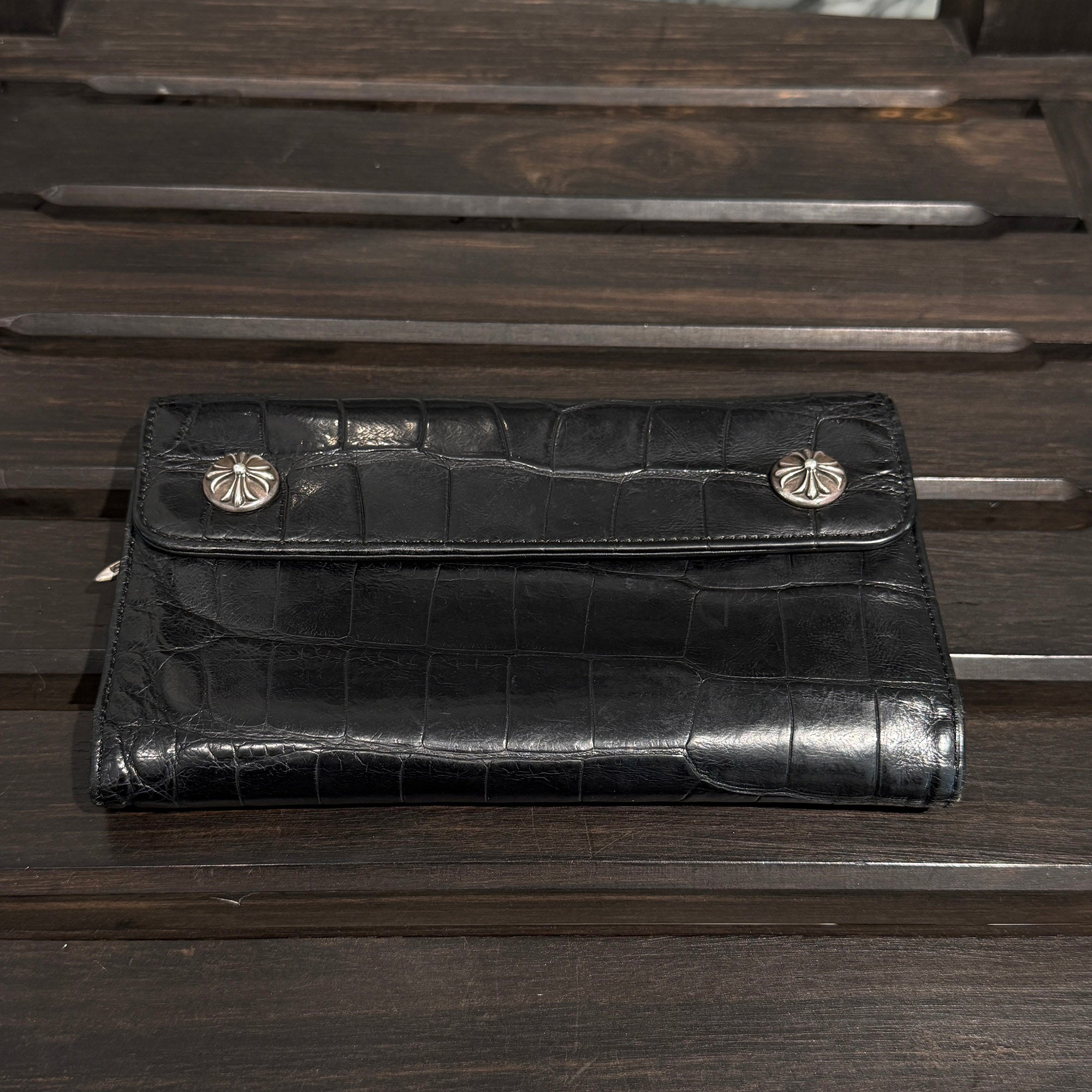 CHROME HEARTS Alligator Leather Wave Cross Ball Wallet クロムハーツ アリゲーターレザー ウェーブ クロスボール ウォレット