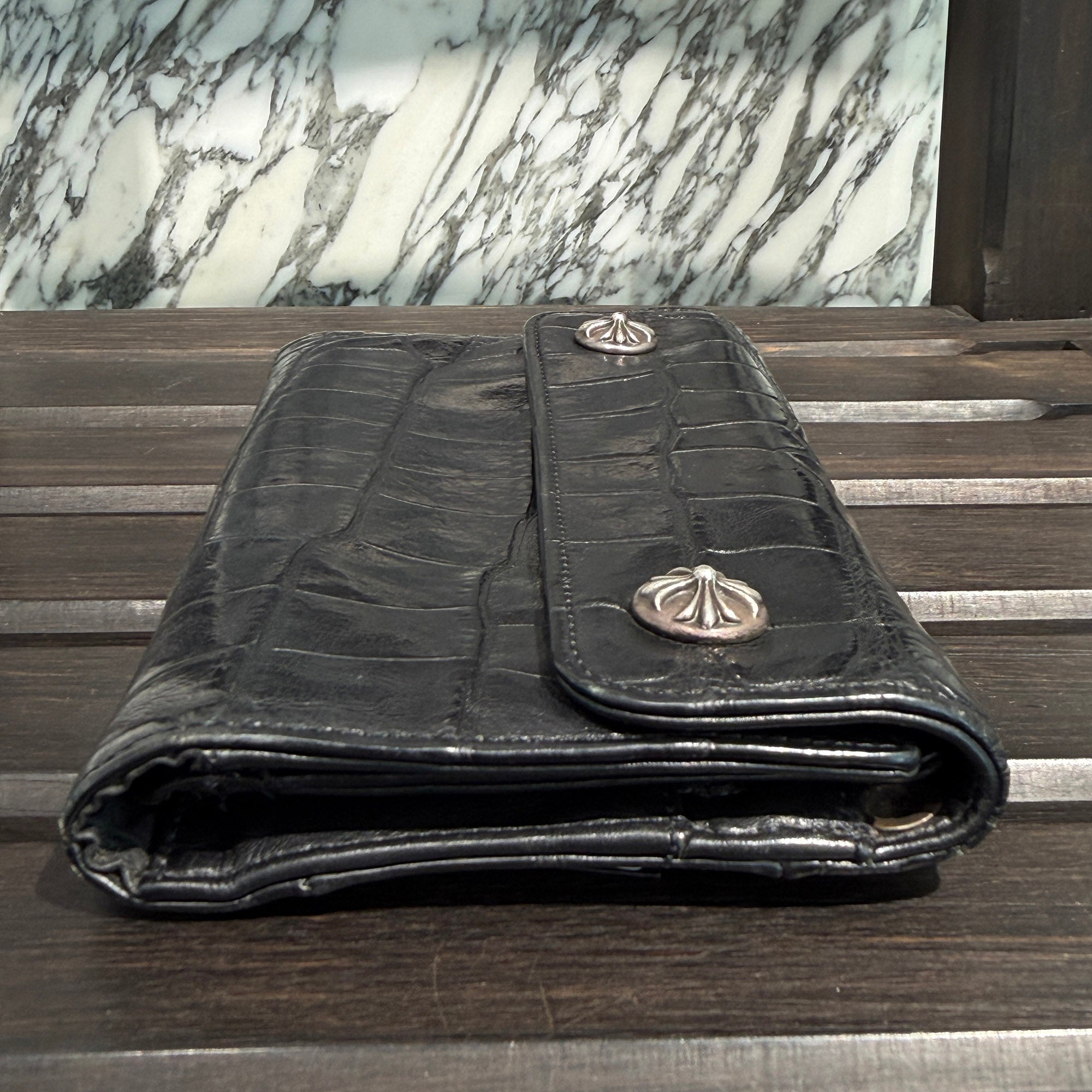 CHROME HEARTS Alligator Leather Wave Cross Ball Wallet クロムハーツ アリゲーターレザー ウェーブ クロスボール ウォレット