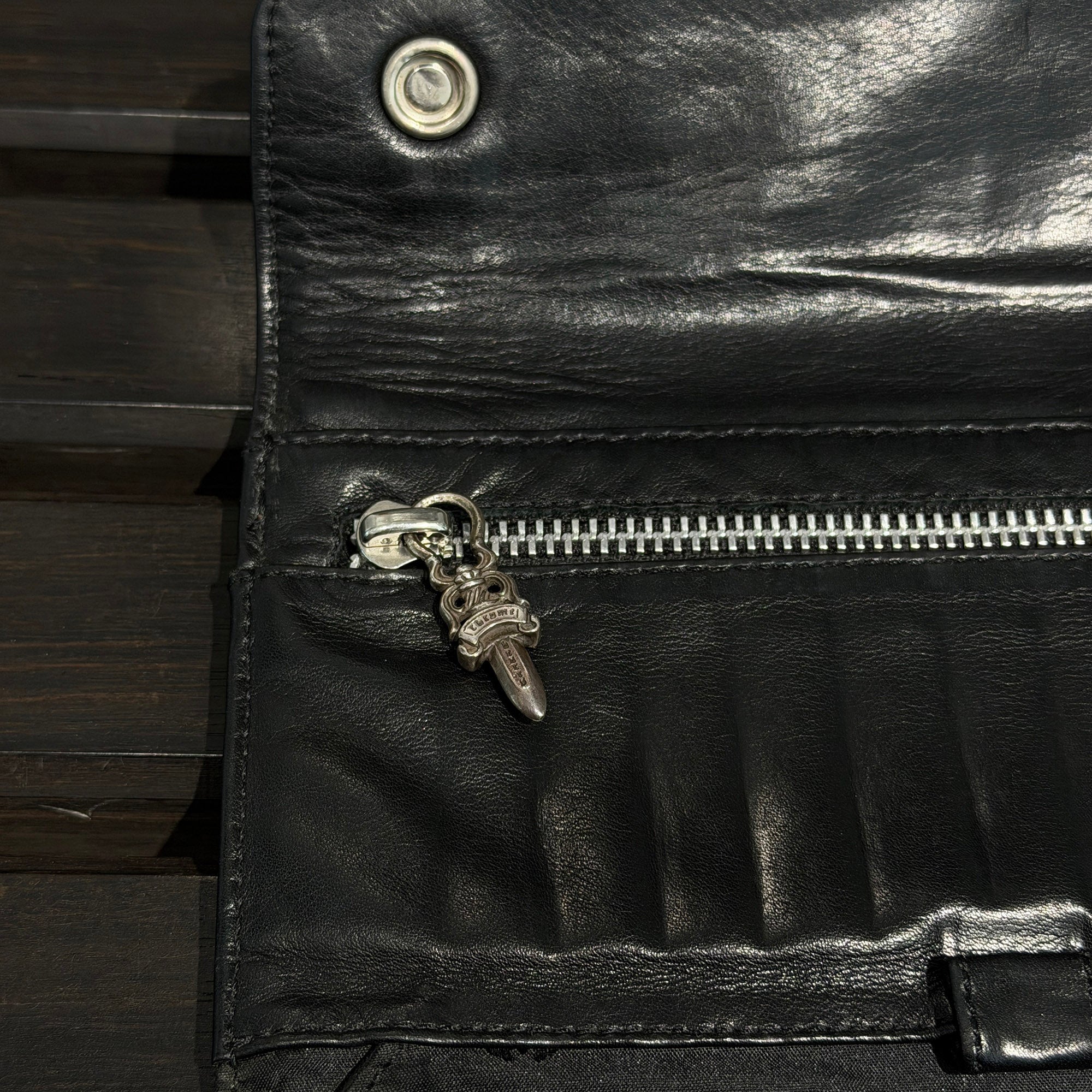 CHROME HEARTS Alligator Leather Wave Cross Ball Wallet クロム