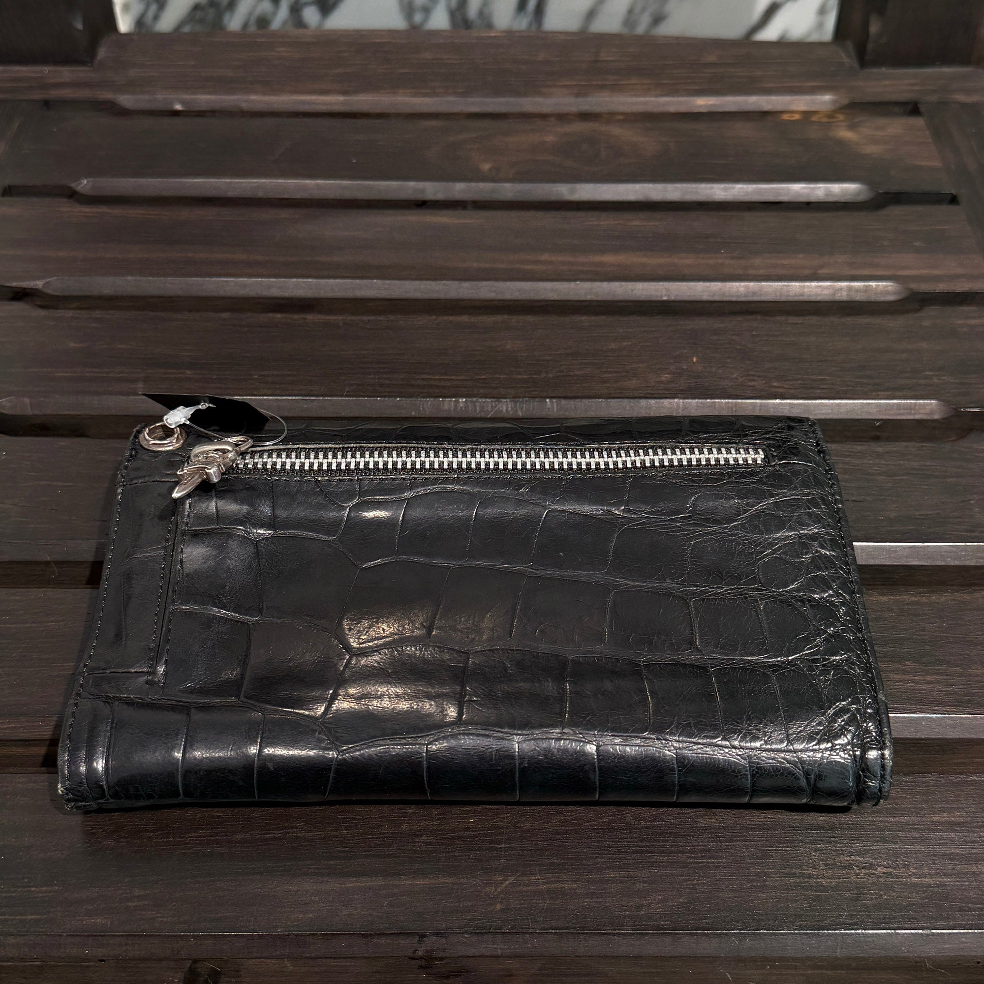 CHROME HEARTS Alligator Leather Wave Cross Ball Wallet クロム