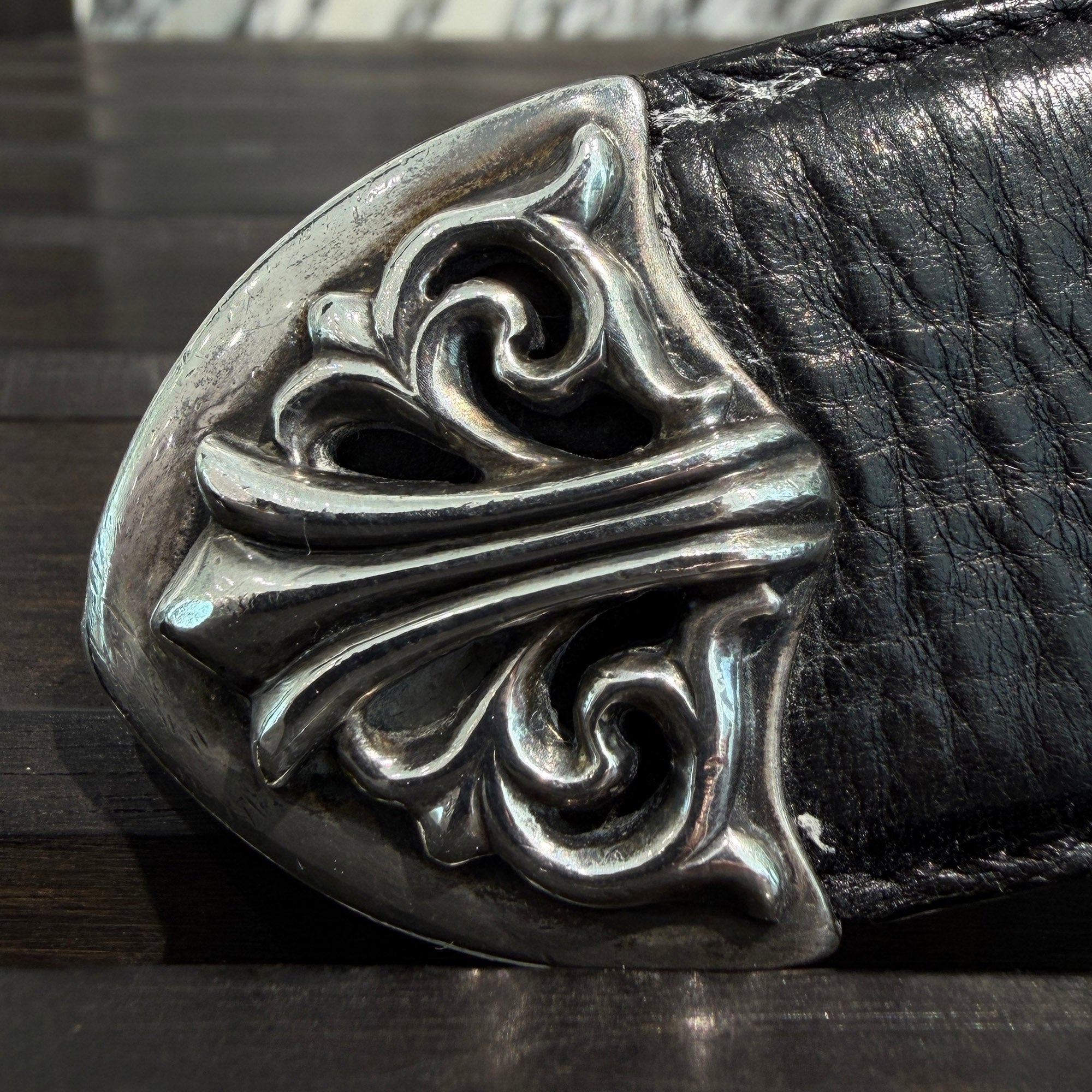CHROME HEARTS 3PC Classic Leather Belt Size 36 Inch クロムハーツ 3PC クラシック レザーベルト サイズ36インチ