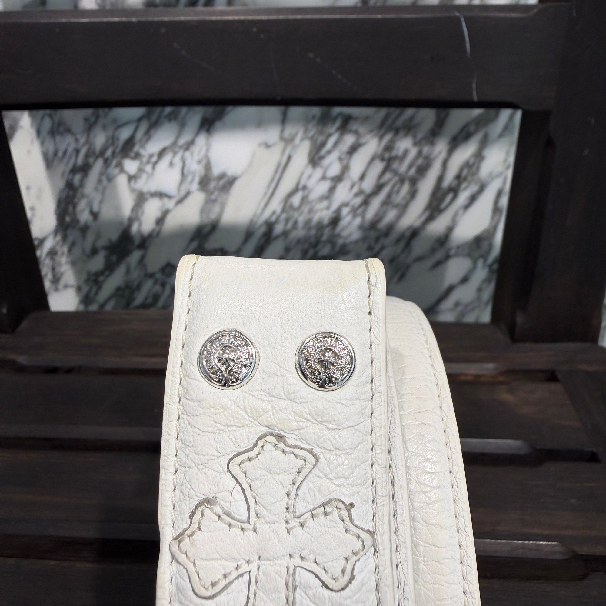 CHROME HEARTS 1.5 STRAP Horseshoe Rivet Cemetery Cross Patch
