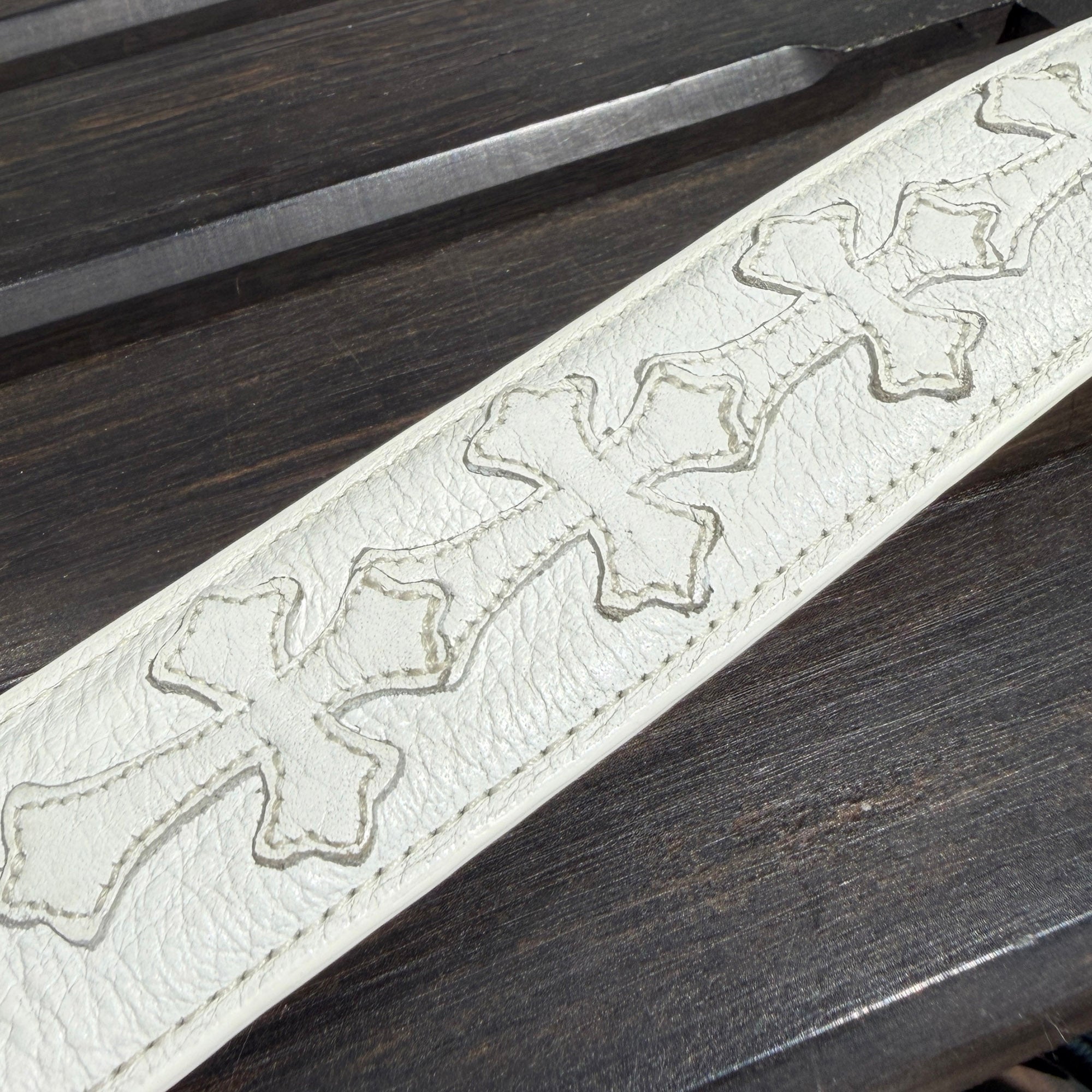 CHROME HEARTS 1.5 STRAP Horseshoe Rivet Cemetery Cross Patch