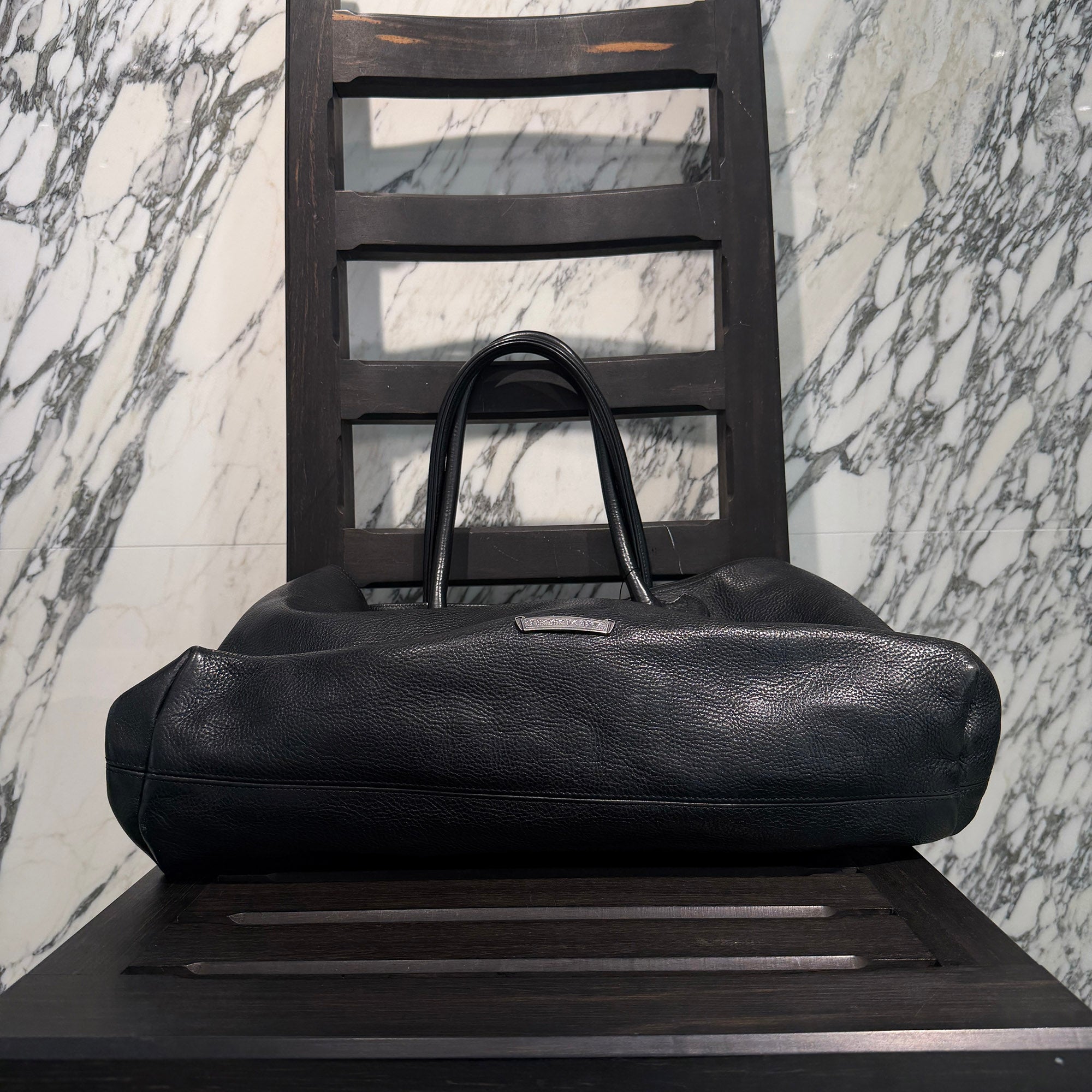 CHROME HEARTS 3 Cemetery Cross Patch FS Leather Tote Bag クロムハーツ 3セメタリークロスパッチ FS レザートートバッグ