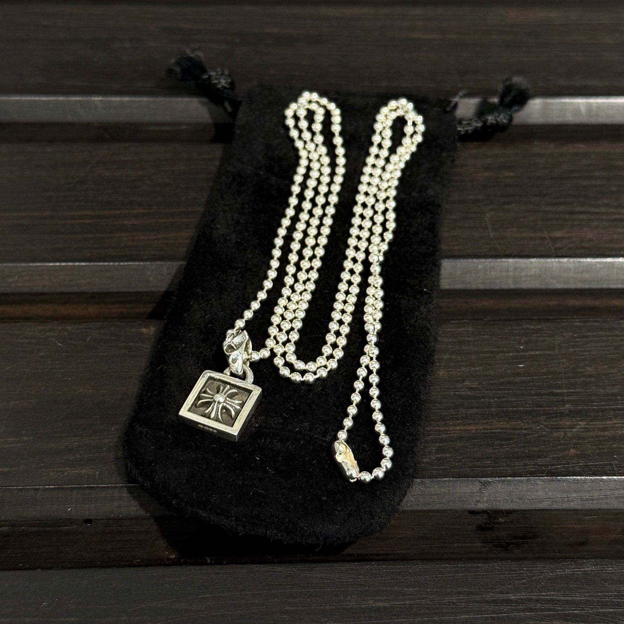 CHROME HEARTS FRAMED CH PLUS Pendent Top ＆ Ball Chain クロムハーツ フレームド CHプラス ペンダントトップ＆ボールチェーン