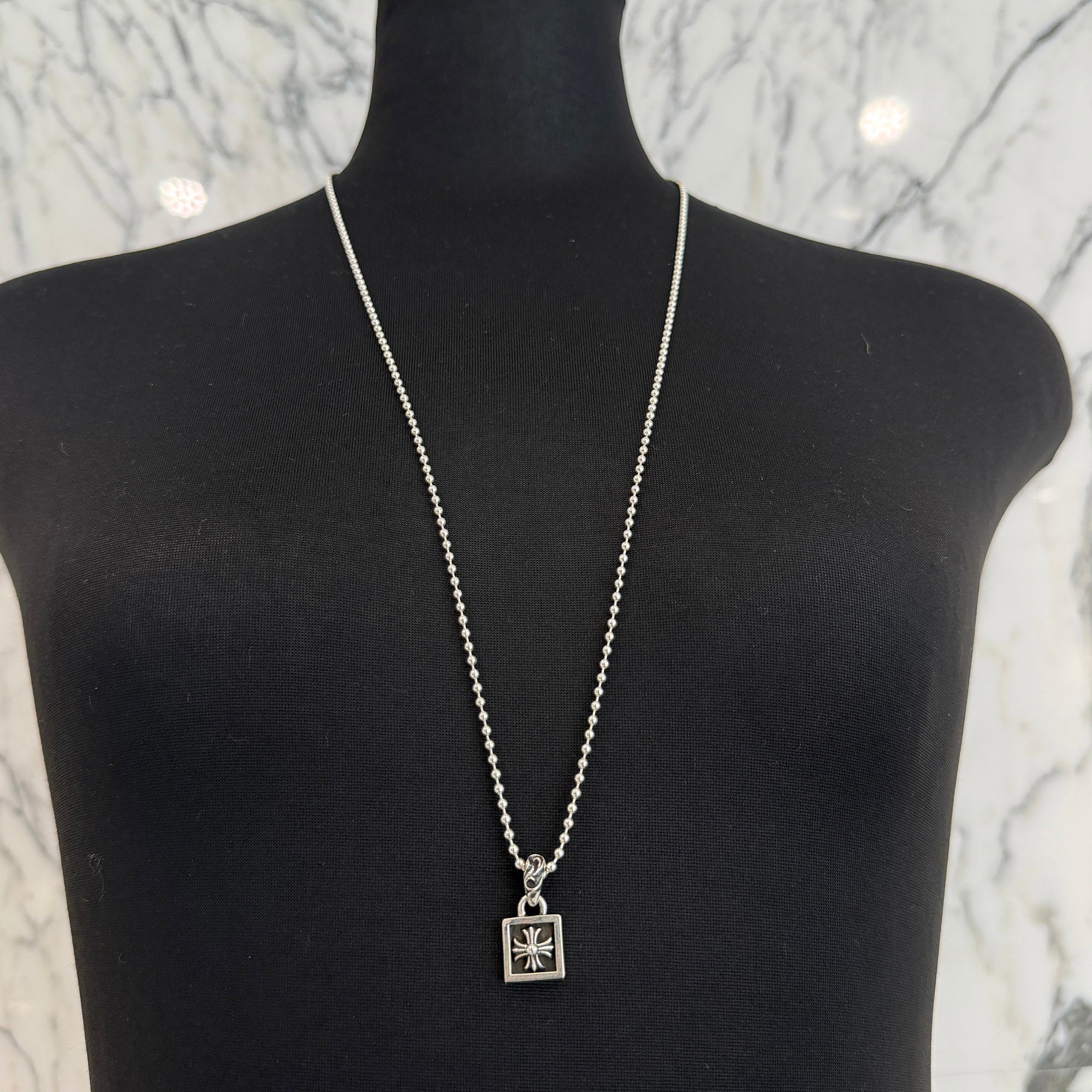 CHROME HEARTS FRAMED CH PLUS Pendent Top ＆ Ball Chain クロムハーツ フレームド CHプラス ペンダントトップ＆ボールチェーン