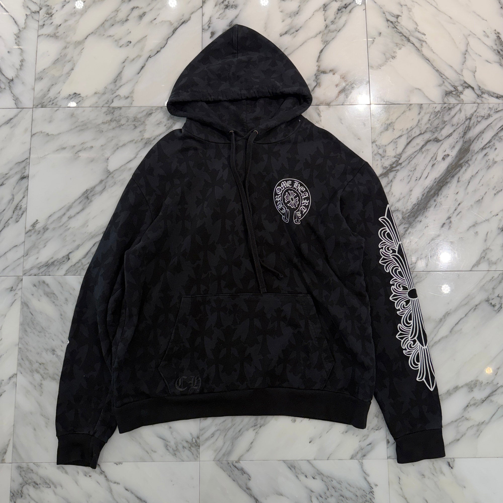 CHROME HEARTS 2024SS Graveyard Cemetery Cross Pullover Hoodie Size M クロムハーツ グレイブヤード セメタリークロス プルオーバーフーディ サイズM