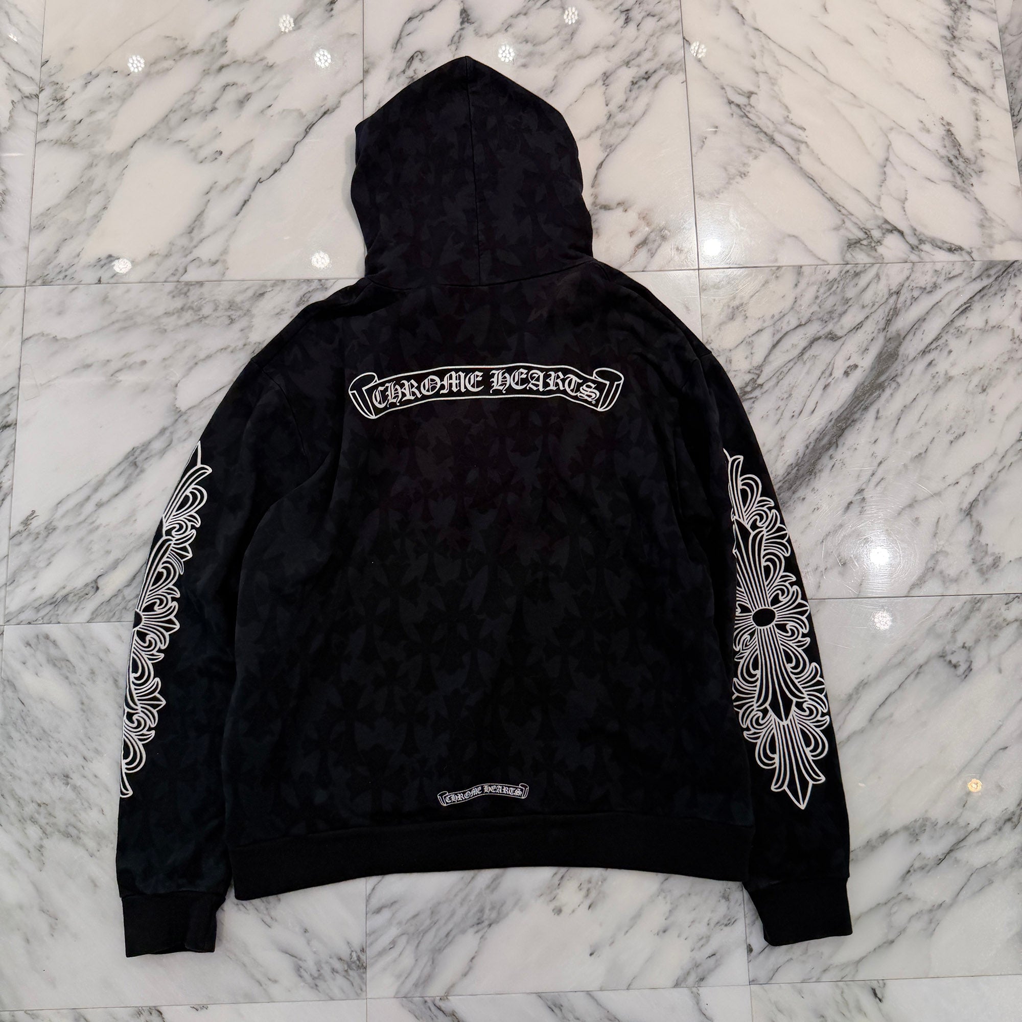 CHROME HEARTS 2024SS Graveyard Cemetery Cross Pullover Hoodie Size M クロムハーツ グレイブヤード セメタリークロス プルオーバーフーディ サイズM