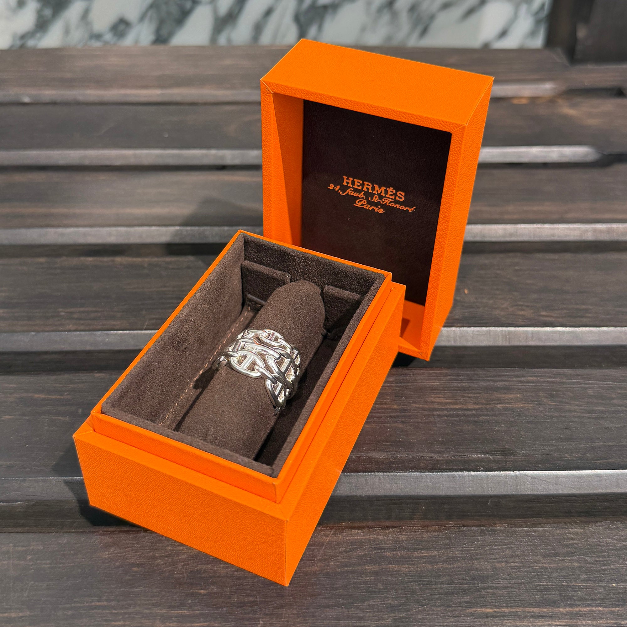 HERMES Chaine d'Ancre Anchaine GM Ring Size 57 (約17号) エルメス シェーヌダンクル アンシェネ GM リング サイズ57 (約17号)