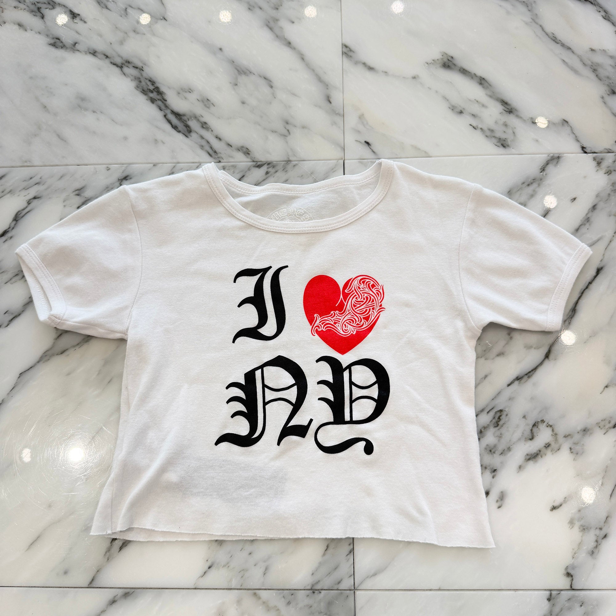 CHROME HEARTS "I Love NY" Cropped Tee Size ONE SIZE (68-112) クロムハーツ "アイ・ラブ・ニューヨーク" クロップドTシャツ サイズONE SIZE (68-112)