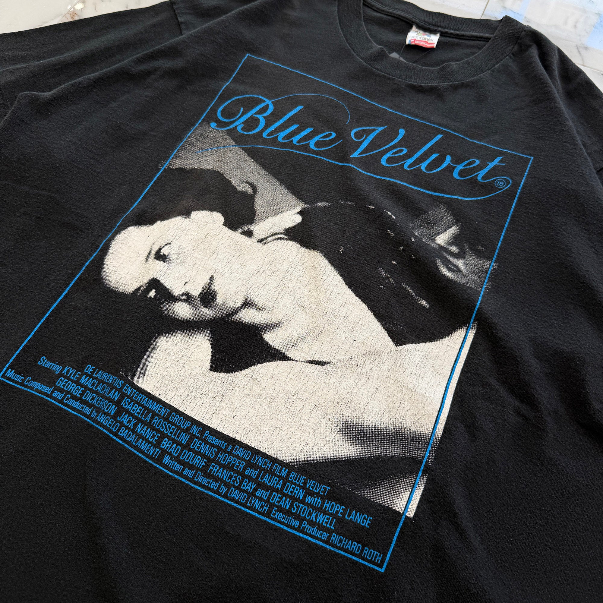 Vintage 90's Director David Lynch "Blue Velvet" FRUIT OF THE LOOM S/S Tee Size XL ヴィンテージ 90's デヴィッド・リンチ監督 "ブルーベルベット" フルーツ オブ ザ ルーム社製 Tシャツ サイズXL