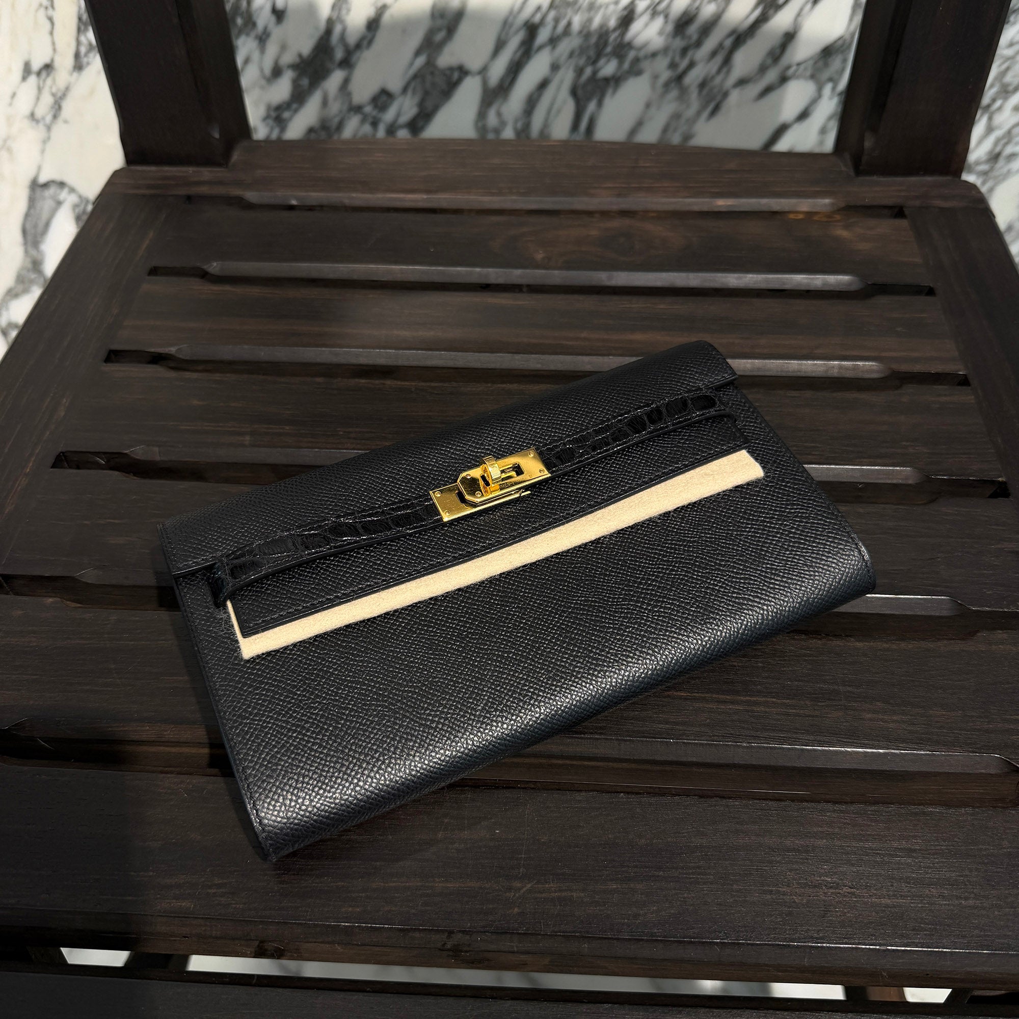HERMES Kelly Wallet Long To Go Touch "NOIR" Leather Shoulder Bag B刻印 エルメス ケリー ウォレット ロングトゥゴー タッチ "ノワール" レザーショルダーバッグ B刻印