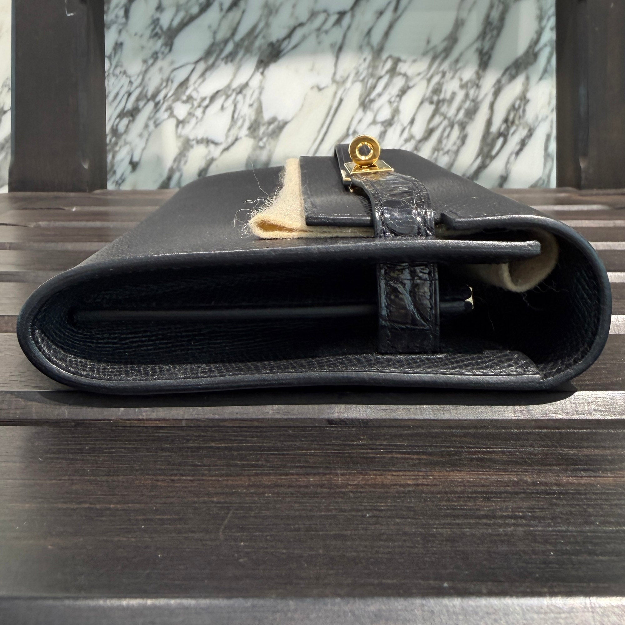 HERMES Kelly Wallet Long To Go Touch "NOIR" Leather Shoulder Bag B刻印 エルメス ケリー ウォレット ロングトゥゴー タッチ "ノワール" レザーショルダーバッグ B刻印
