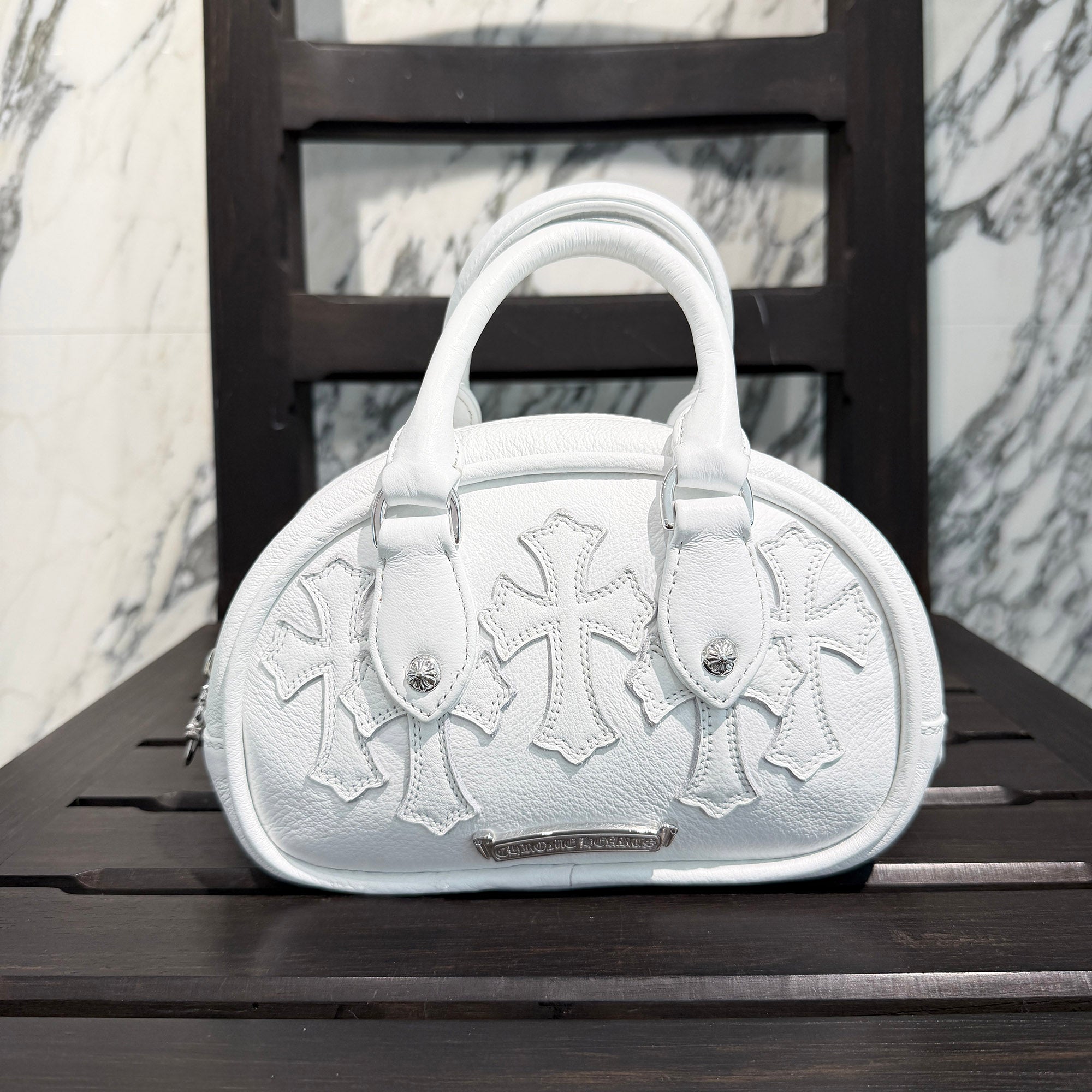 CHROME HEARTS Tiny GYM Cemetery Cross Patch Hand Bag クロムハーツ