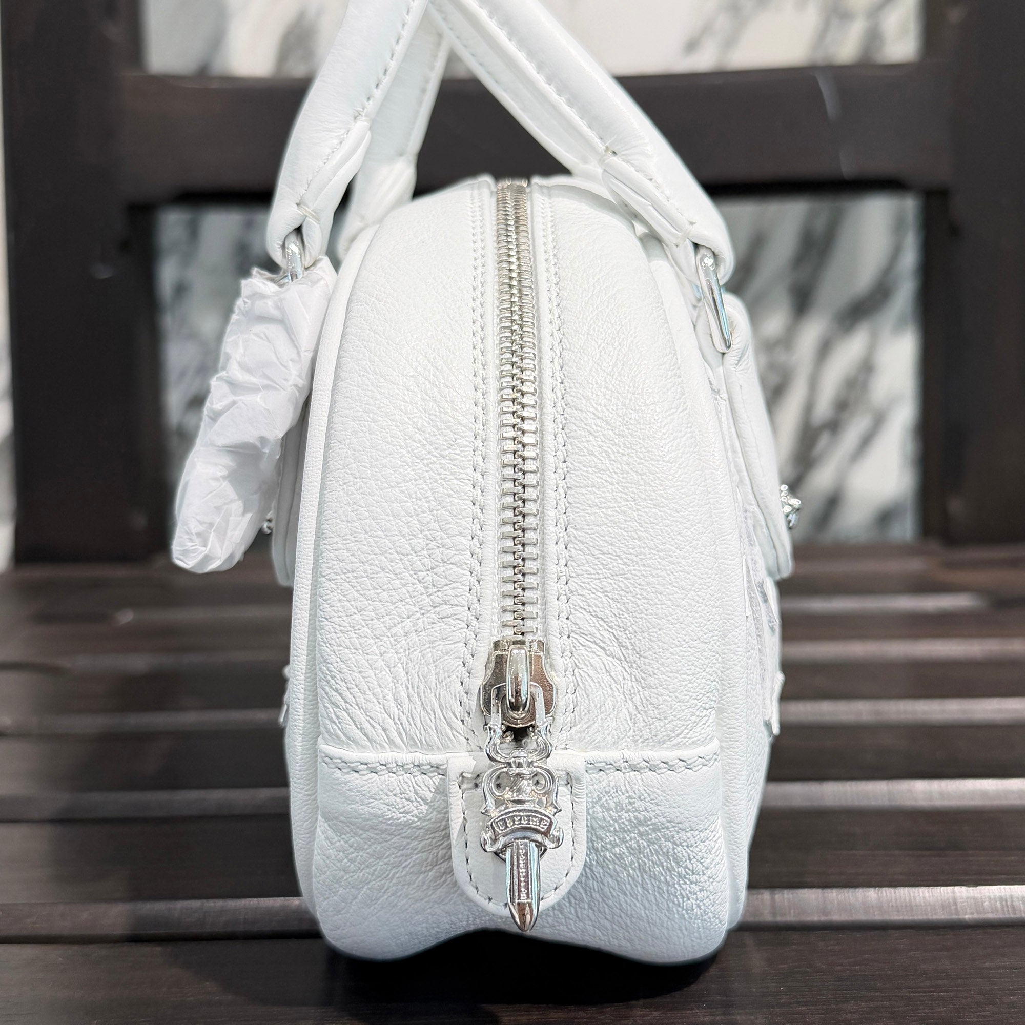 CHROME HEARTS Tiny GYM Cemetery Cross Patch Hand Bag クロムハーツ タイニー ジム セメタリークロスパッチ ハンドバッグ