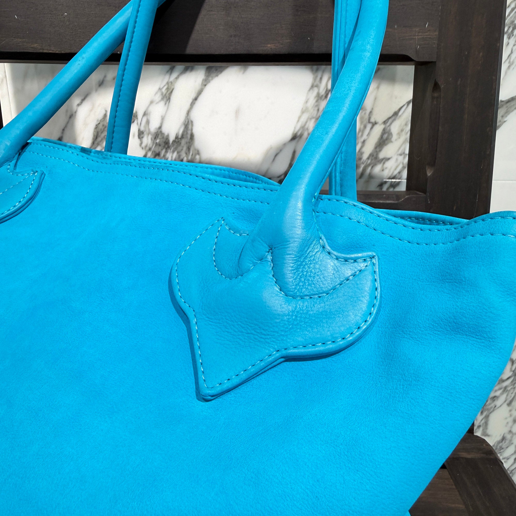 CHROME HEARTS Baby Fat Cemetery Cross Patch FS Leather Tote Bag クロムハーツ ベビーファット セメタリークロスパッチ FS レザートートバッグ