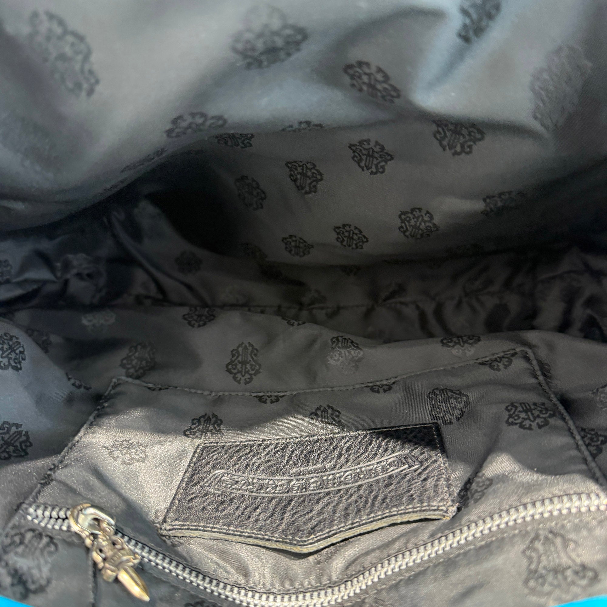 CHROME HEARTS Baby Fat Cemetery Cross Patch FS Leather Tote Bag クロムハーツ ベビーファット セメタリークロスパッチ FS レザートートバッグ