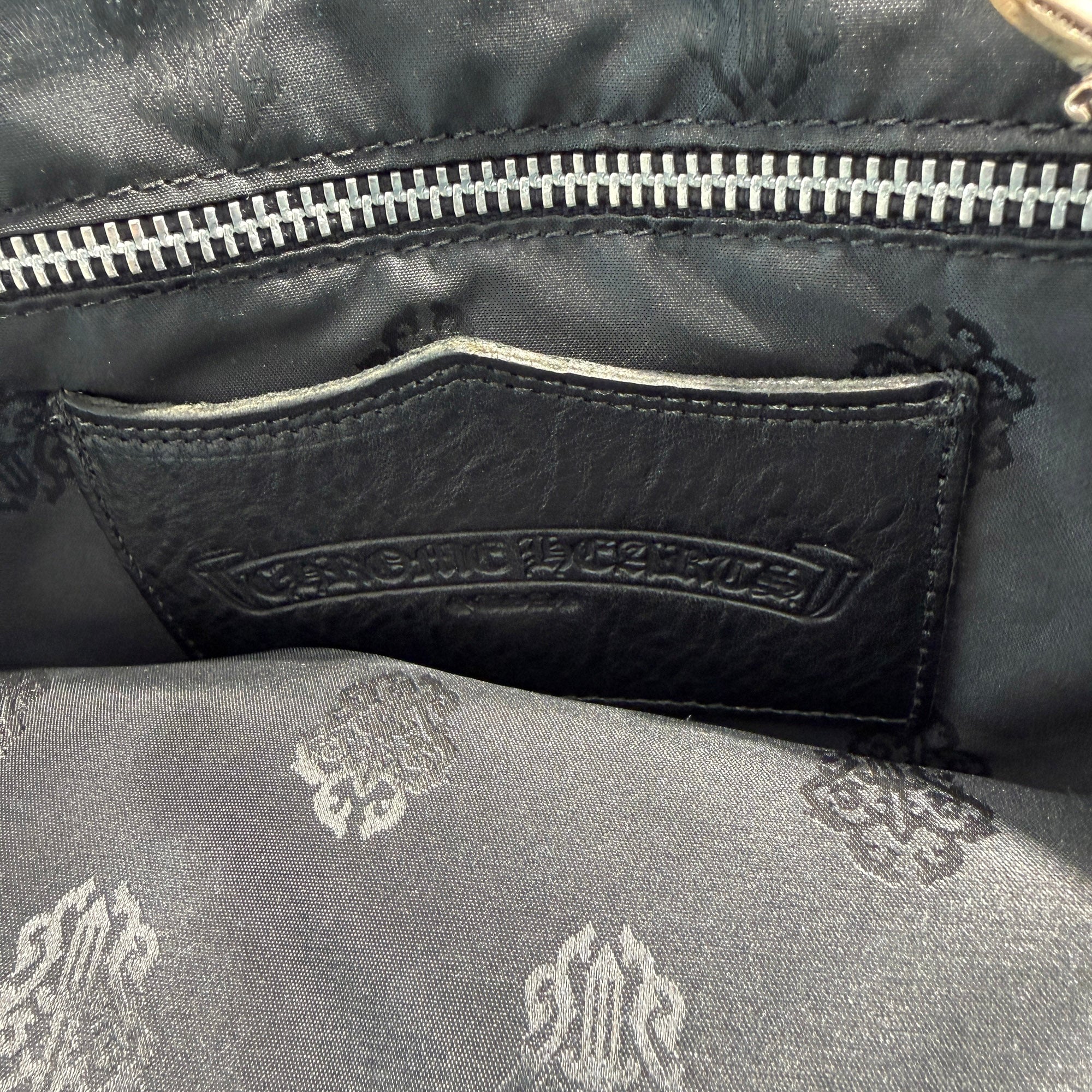 CHROME HEARTS Baby Fat Cemetery Cross Patch FS Leather Tote Bag クロムハーツ ベビーファット セメタリークロスパッチ FS レザートートバッグ