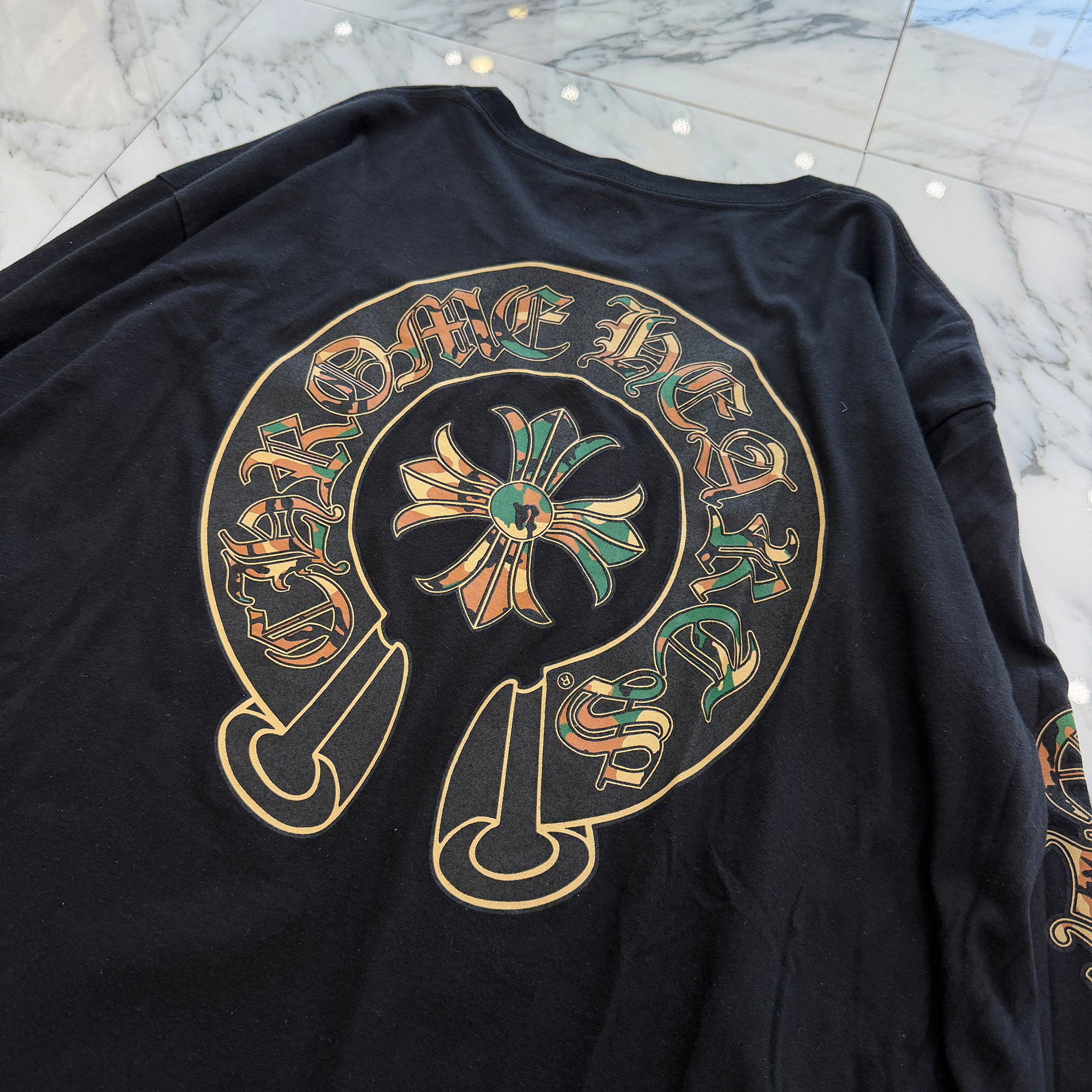 CHROME HEARTS Camo Horseshoe Long Sleeve Tee Size XXL クロムハーツ カモ ホースシュー ロングスリーブTシャツ サイズXXL