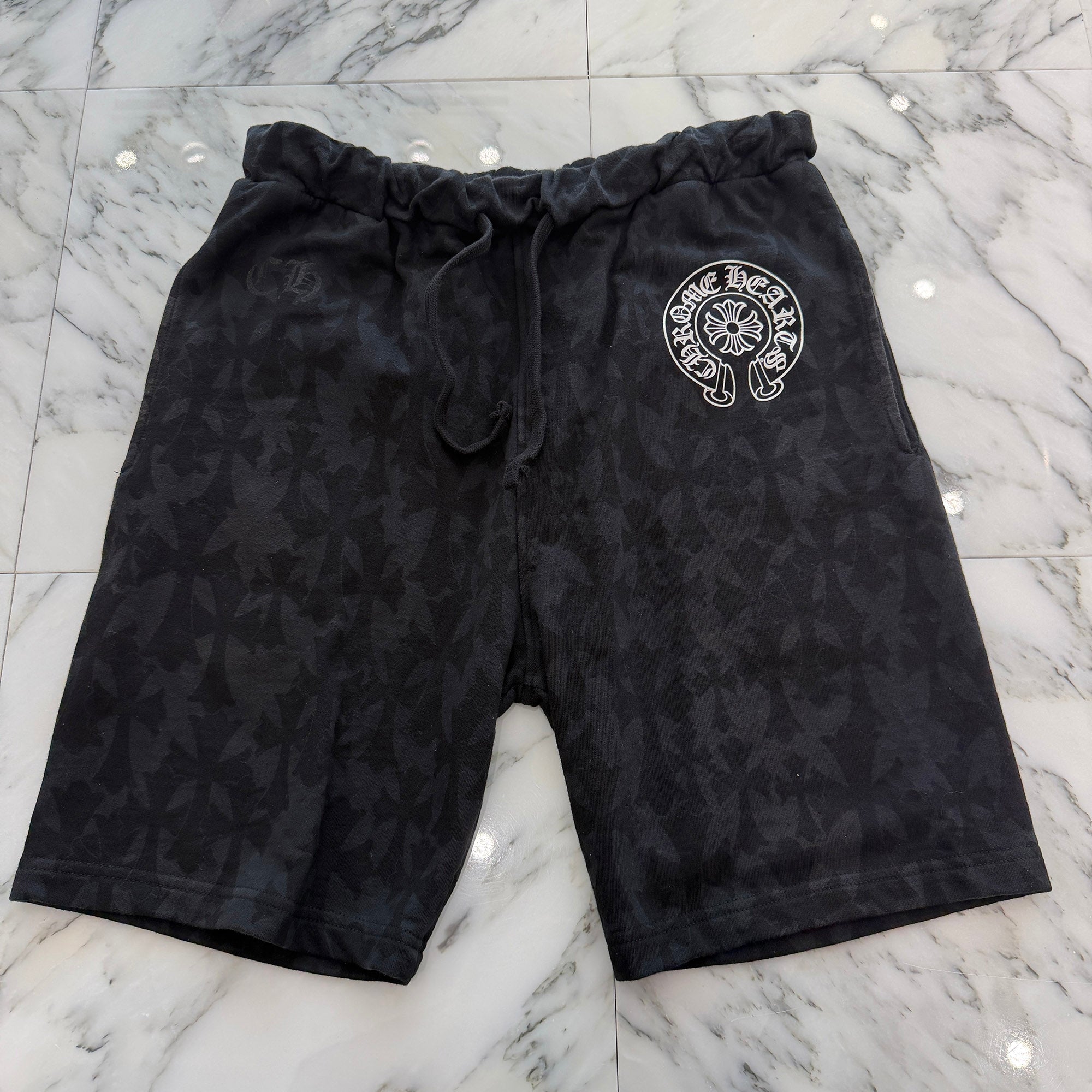 CHROME HEARTS 2024SS Graveyard Cemetery Cross Sweat Pants Size L クロムハーツ グレイブヤード セメタリークロス スウェットショーツ サイズL